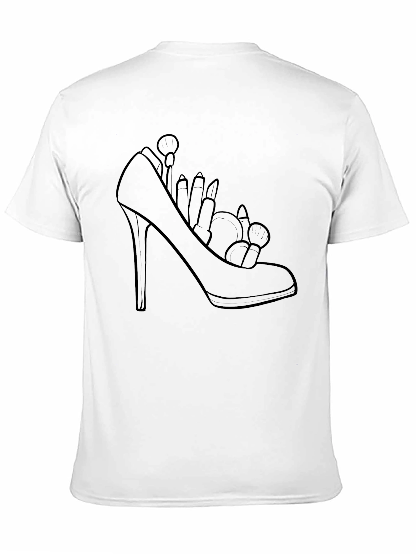 Black High Heel Shoe Makeup T-Shirt view 11