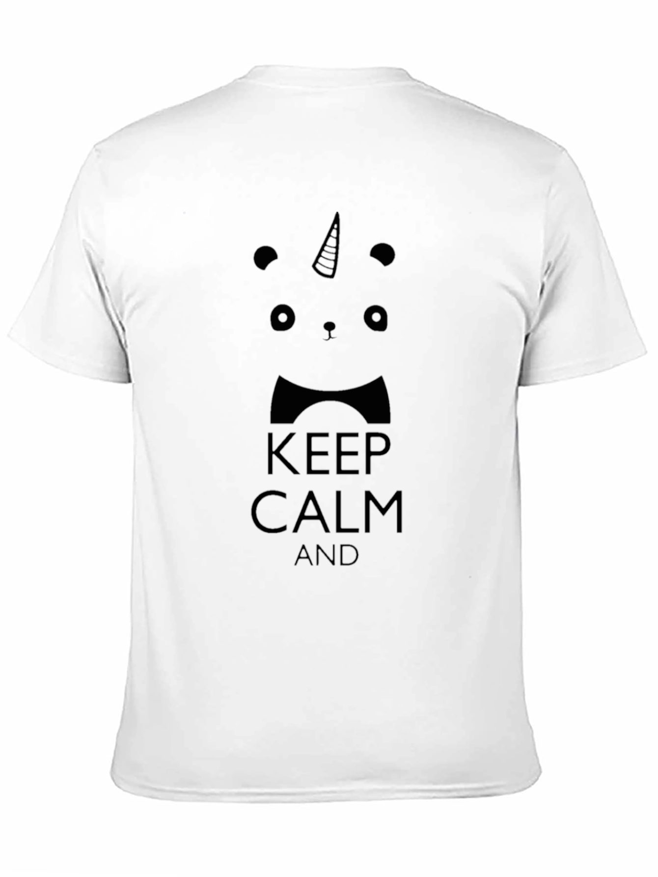 Black Keep Calm Panda Unicorn Black T-Shirt view 11