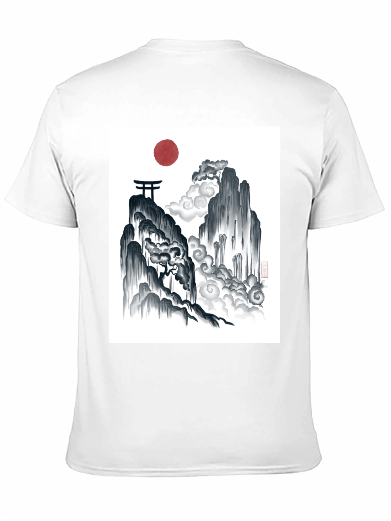 Black Zen Mountain Graphic Tee - Black Cotton Blend view 11