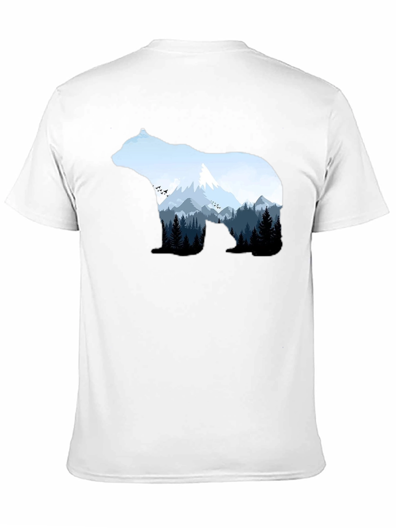 Black Nature Bear Graphic Tee - Black Crew Neck T-Shirt view 11