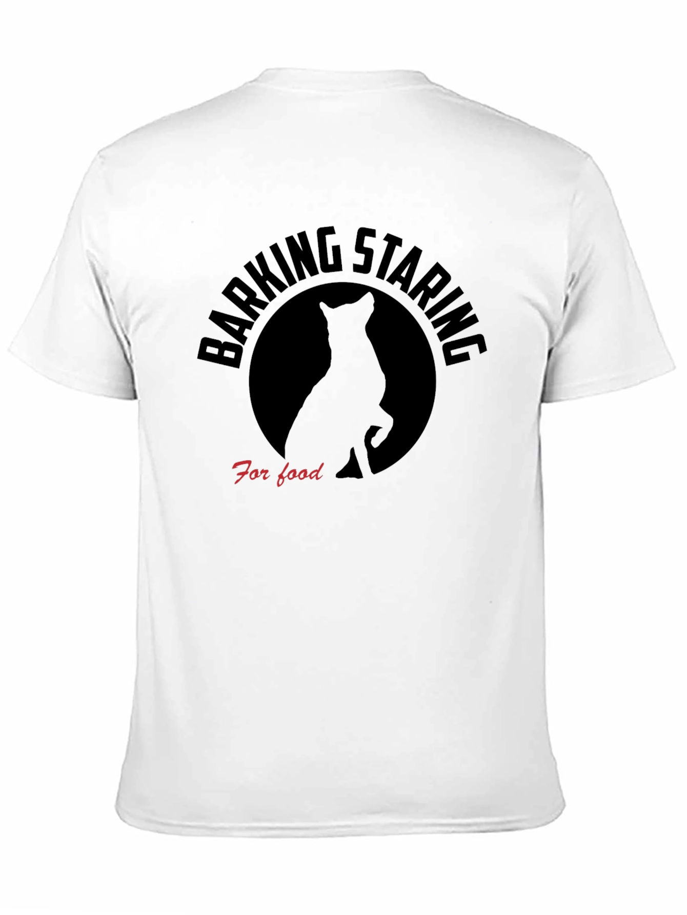 Black Barking Staring for Food Graphic Tee view 11
