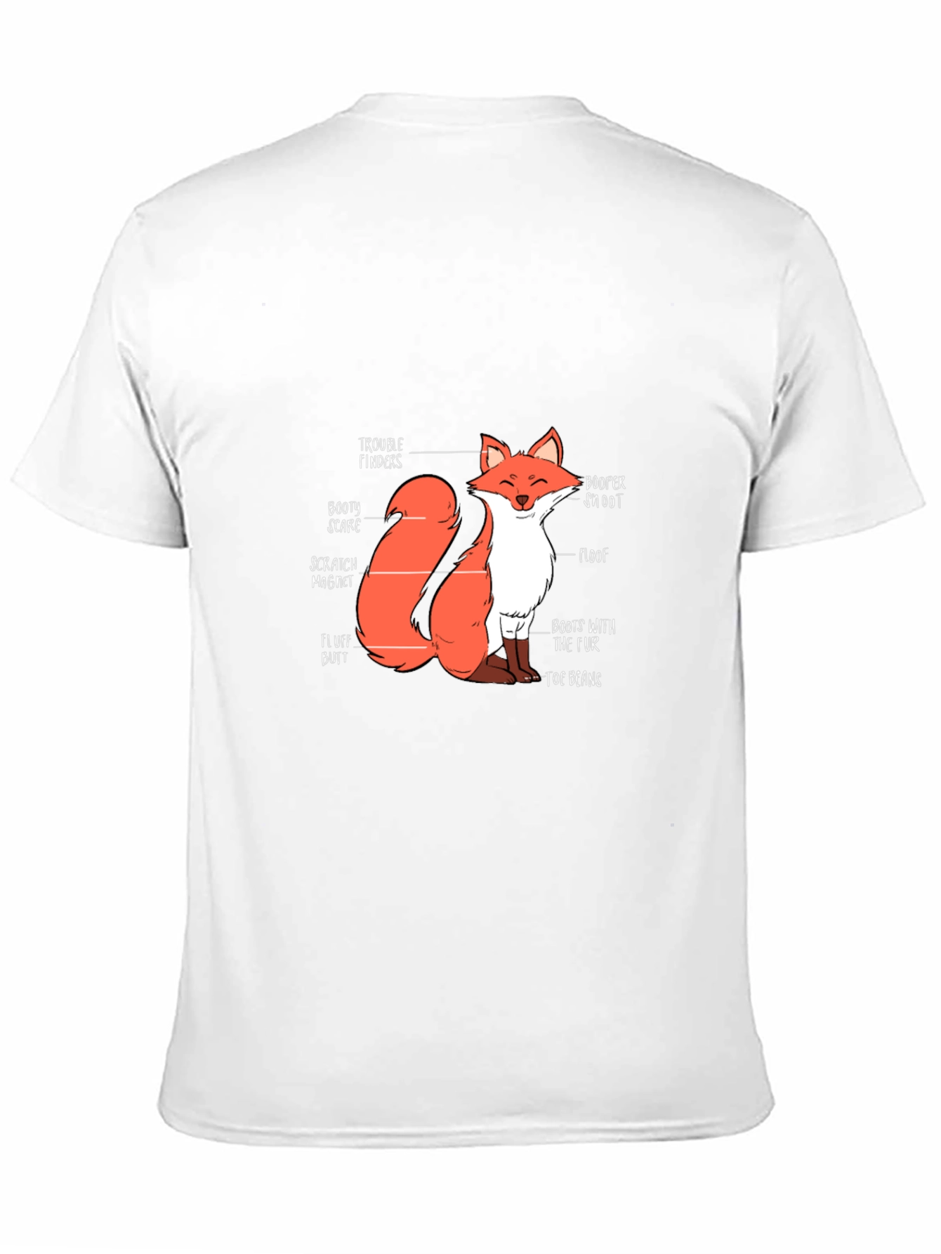 Black Anatomy of a Fox Funny Black T-Shirt view 11