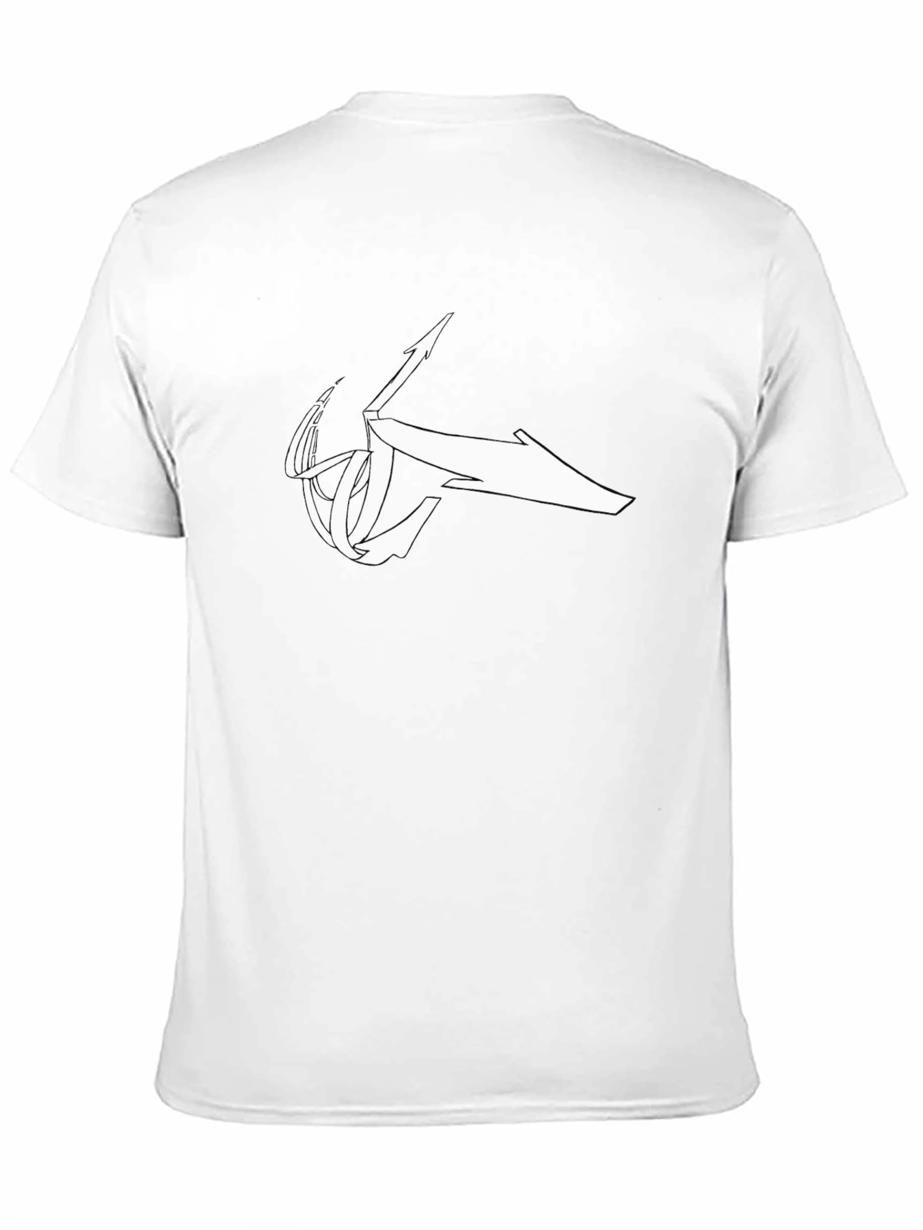 Black Black T-Shirt with Abstract White Logo view 11