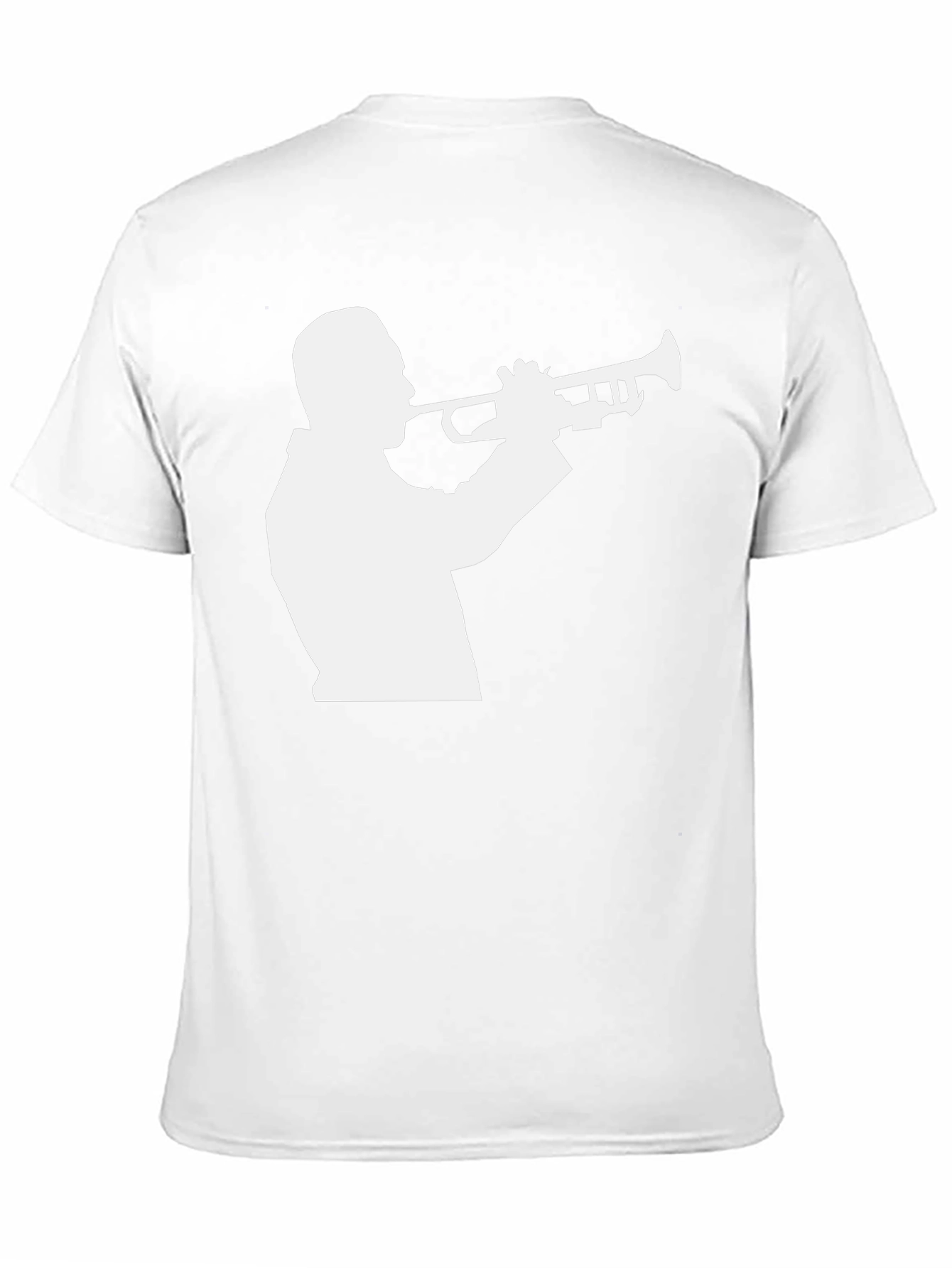 Black Jazz Trumpet Silhouette Graphic T-Shirt view 11
