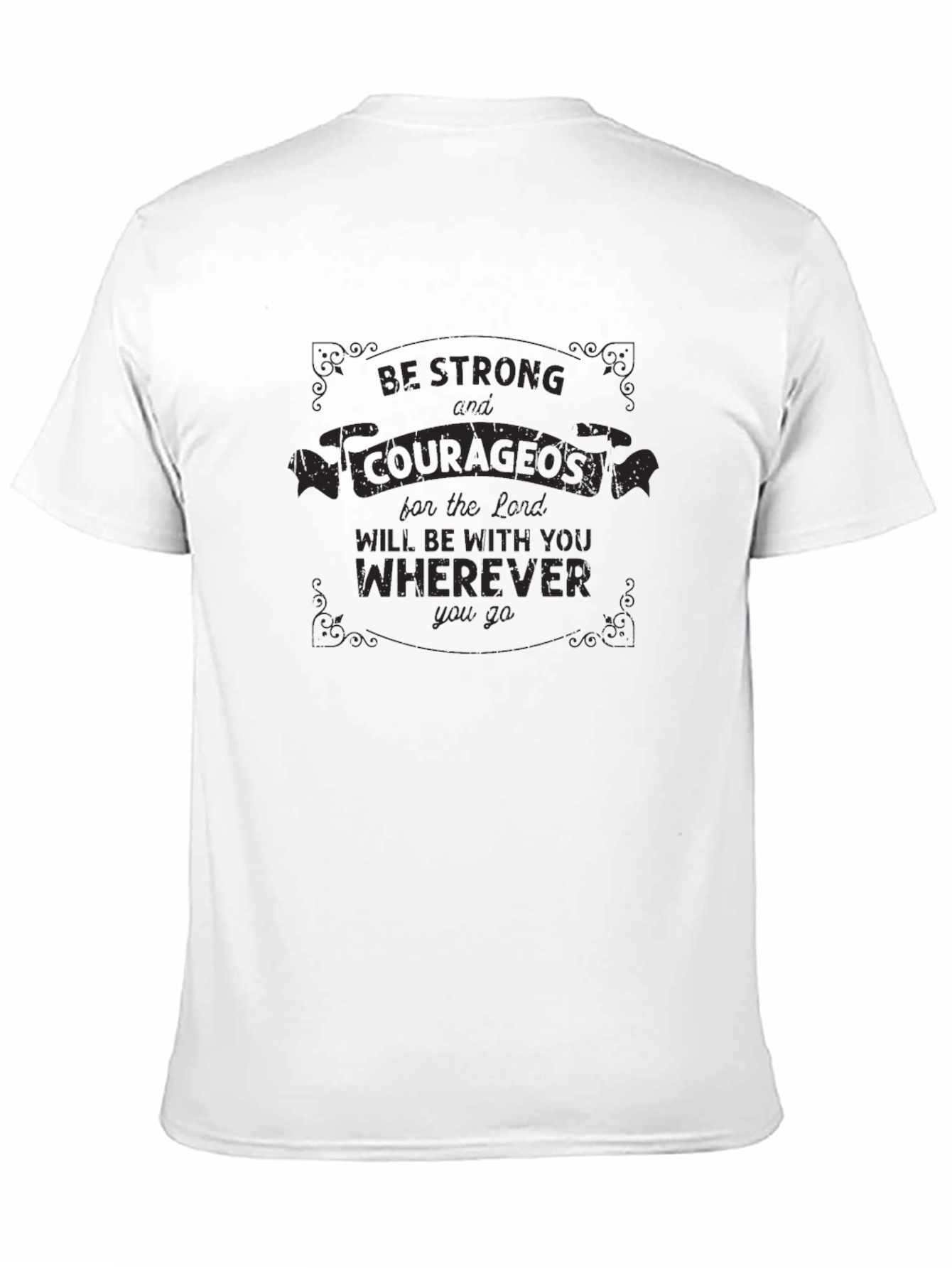 Black Be Strong and Courageous Graphic Tee view 11
