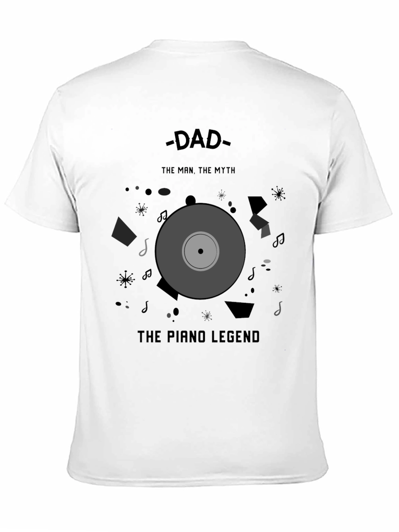 Black Dad Piano Legend T-Shirt - Man, Myth, Legend view 11