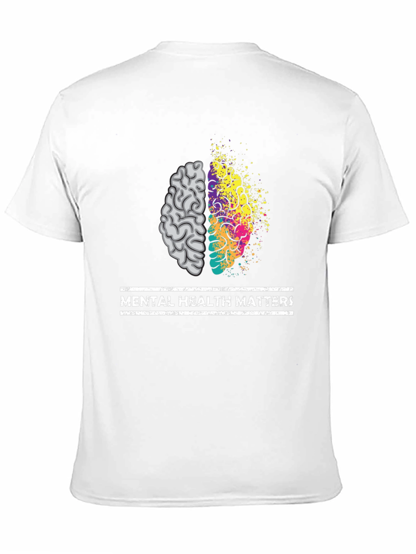 Black Mental Health Matters Brain Graphic Tee - Unisex view 11