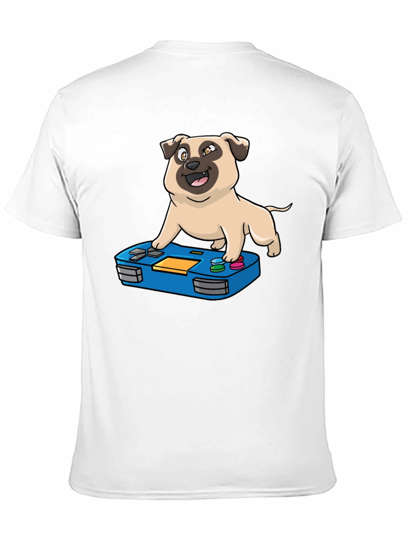 Black Gamer Pug Graphic T-Shirt - Black view 11