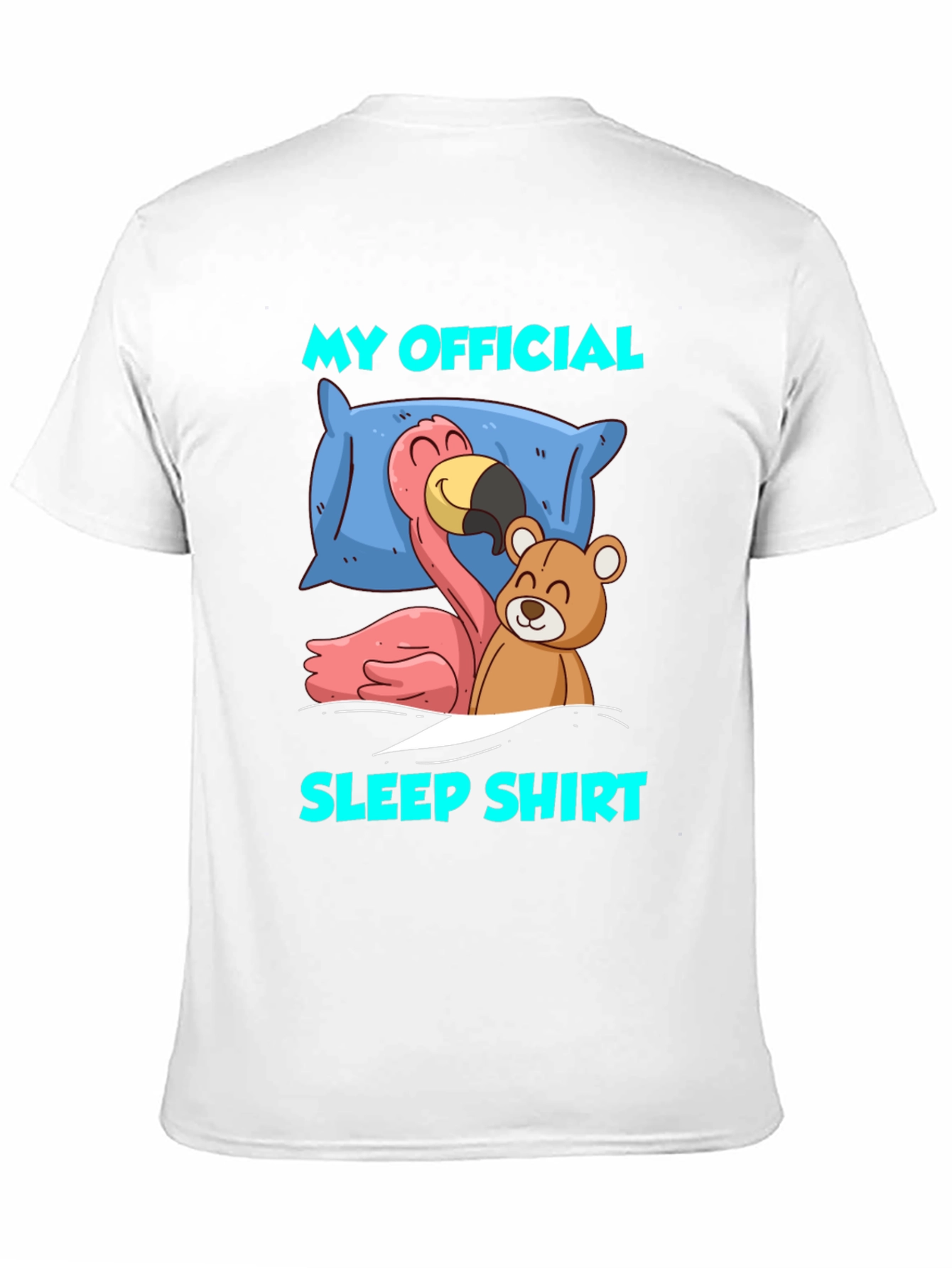 Black Funny Flamingo Sleep Shirt - Novelty Pajama Top view 11