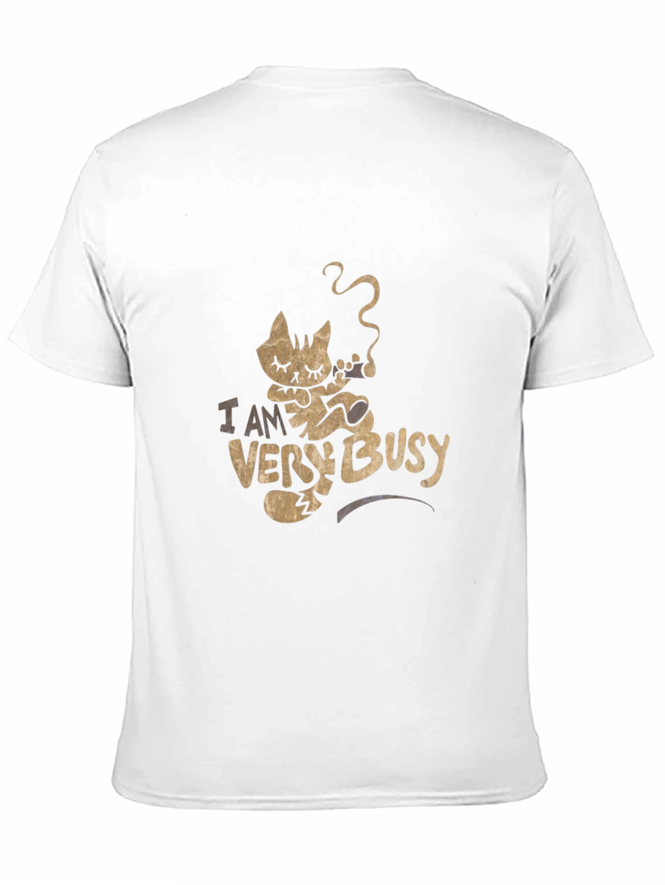 Black I Am Very Busy Cat T-Shirt - Relaxed & Stylish view 11