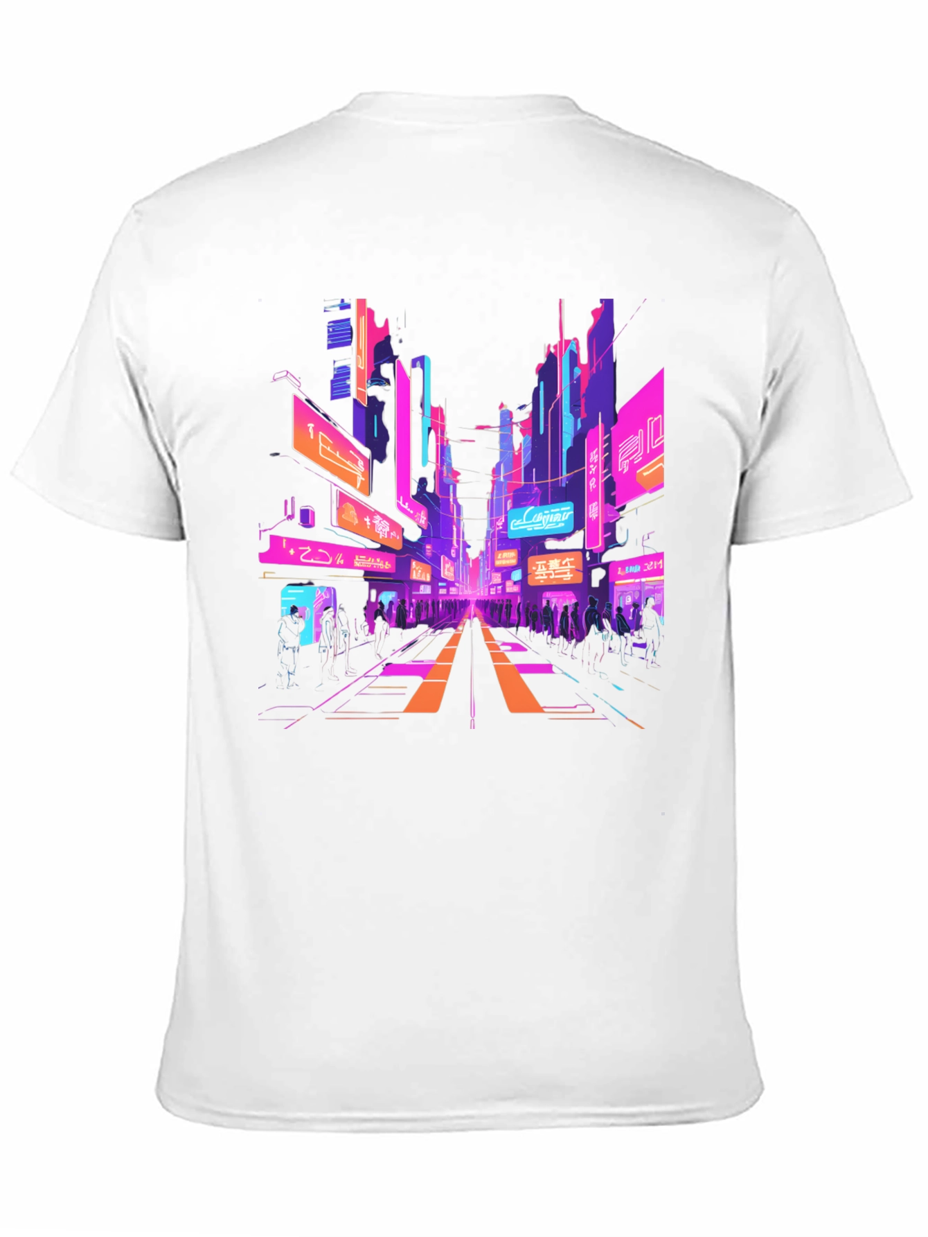 Black Cyberpunk Cityscape Graphic Tee view 11