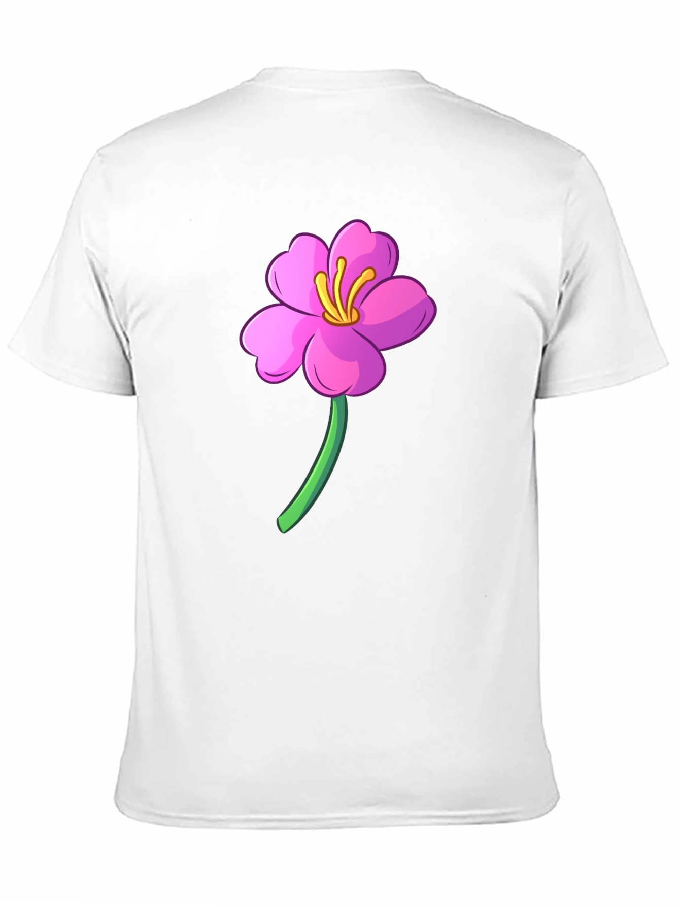 Black Pink Flower Graphic Black T-Shirt view 11