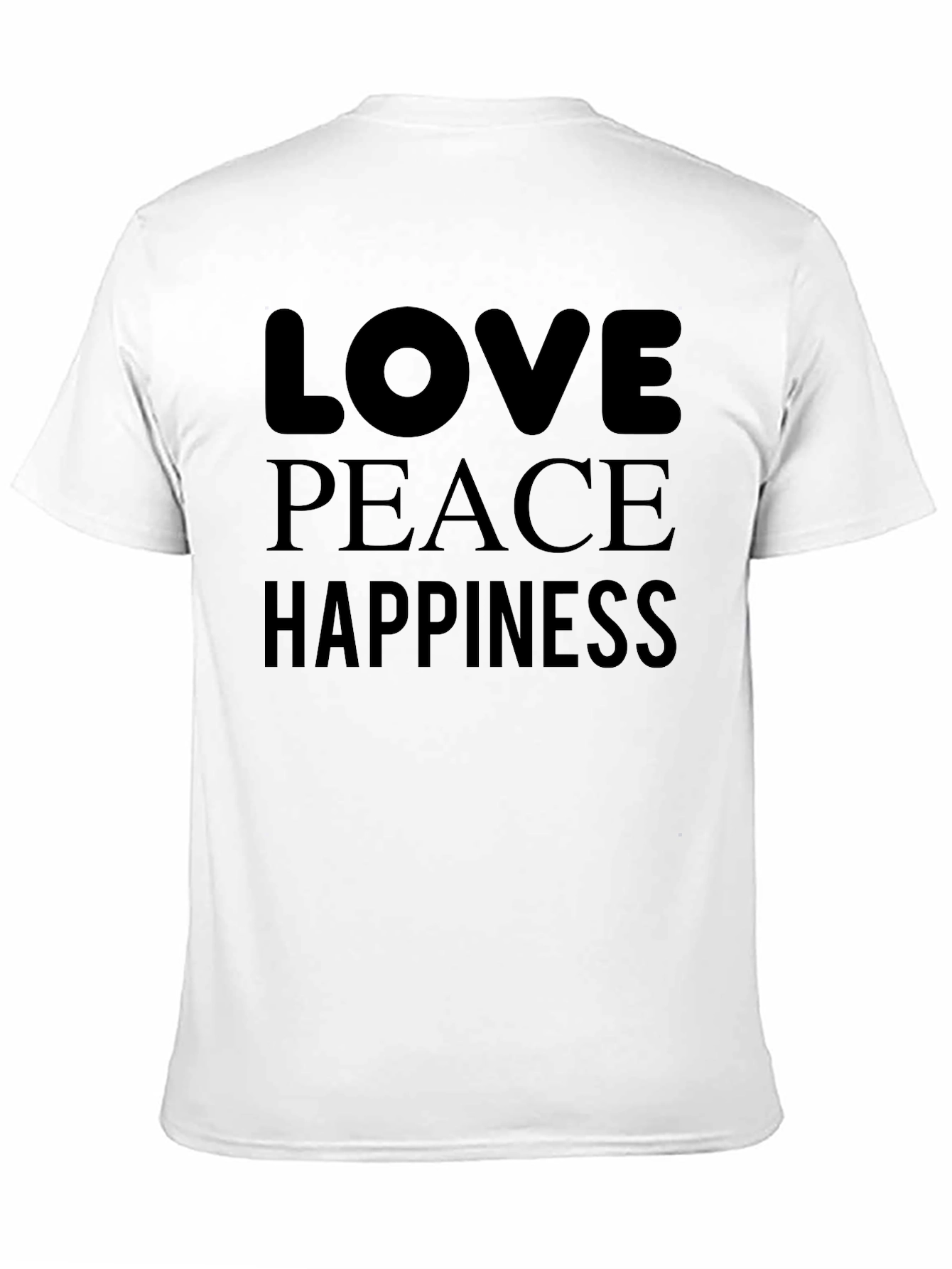 Black Love Peace Happiness Black Graphic Tee view 11