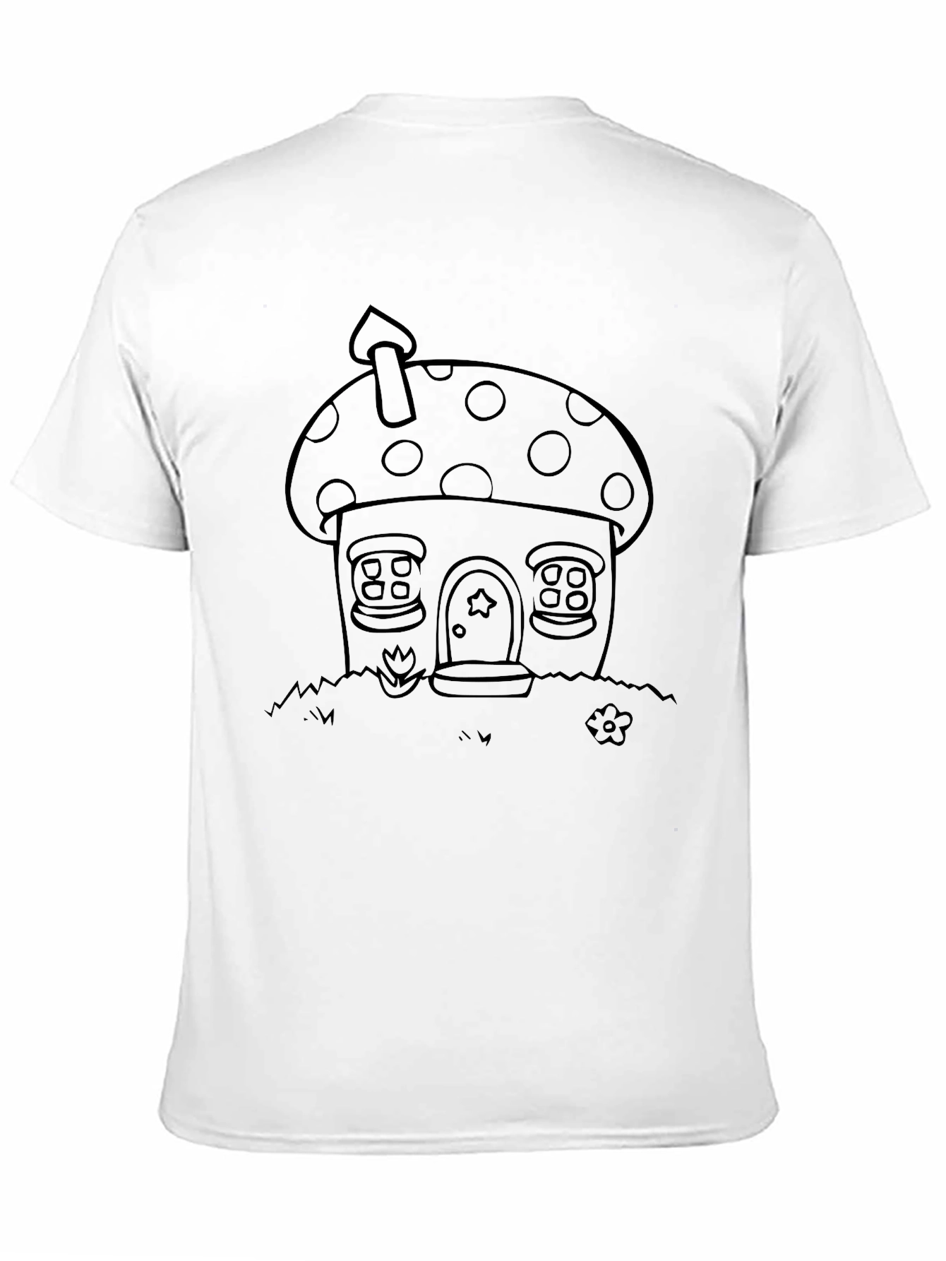Black Mushroom House Graphic T-Shirt - Black Tee view 11