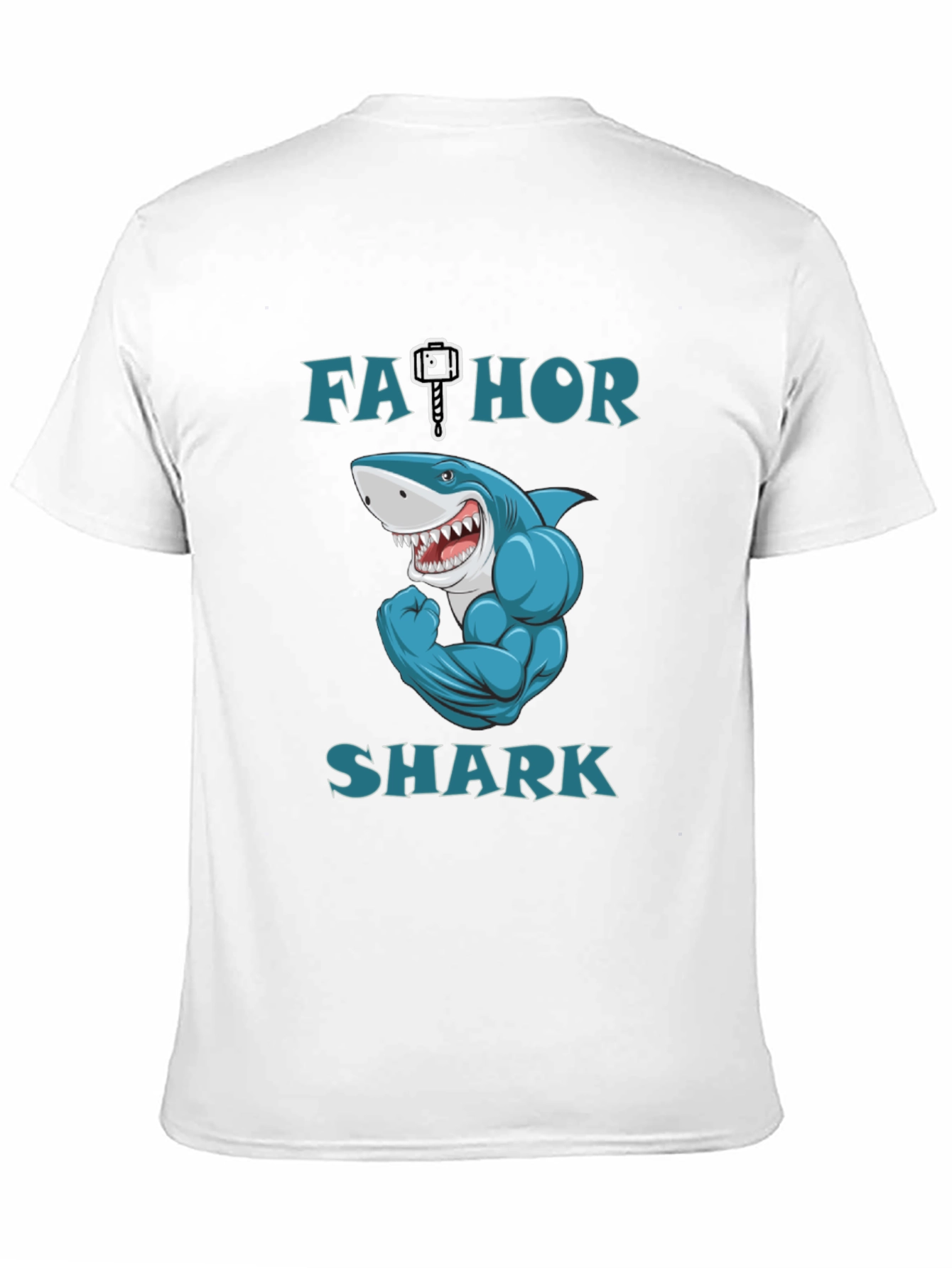 Black Fathor Shark Men's Graphic T-Shirt - Funny Father's Day Tee view 11