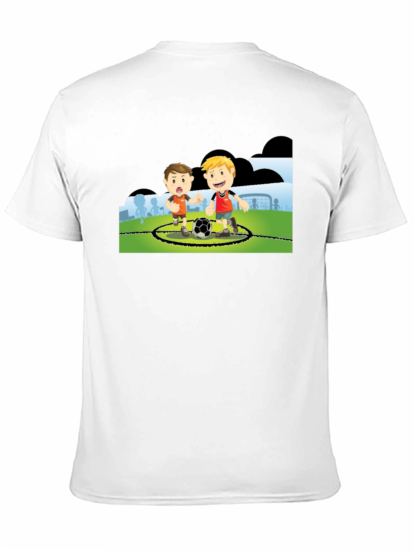 Black Boys Soccer Cartoon Black T-Shirt view 11
