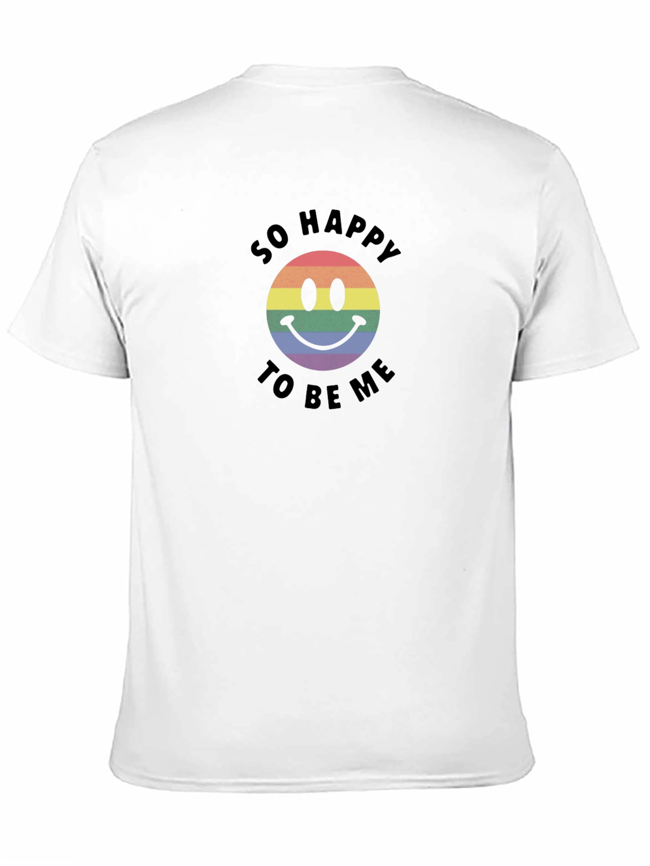Black So Happy To Be Me Rainbow Smiley T-Shirt view 11