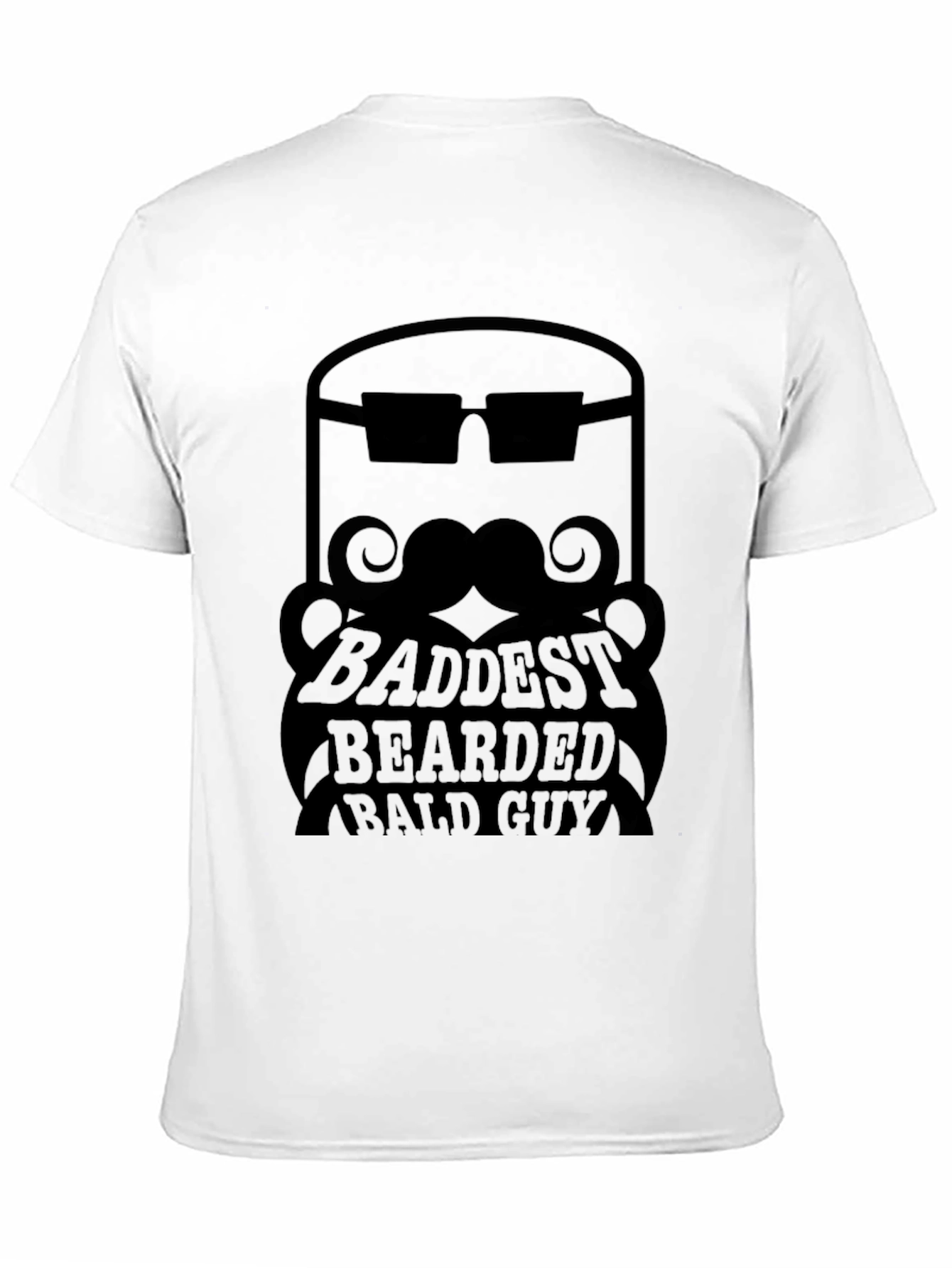 Black Baddest Bearded Bald Guy Black Graphic Tee view 11