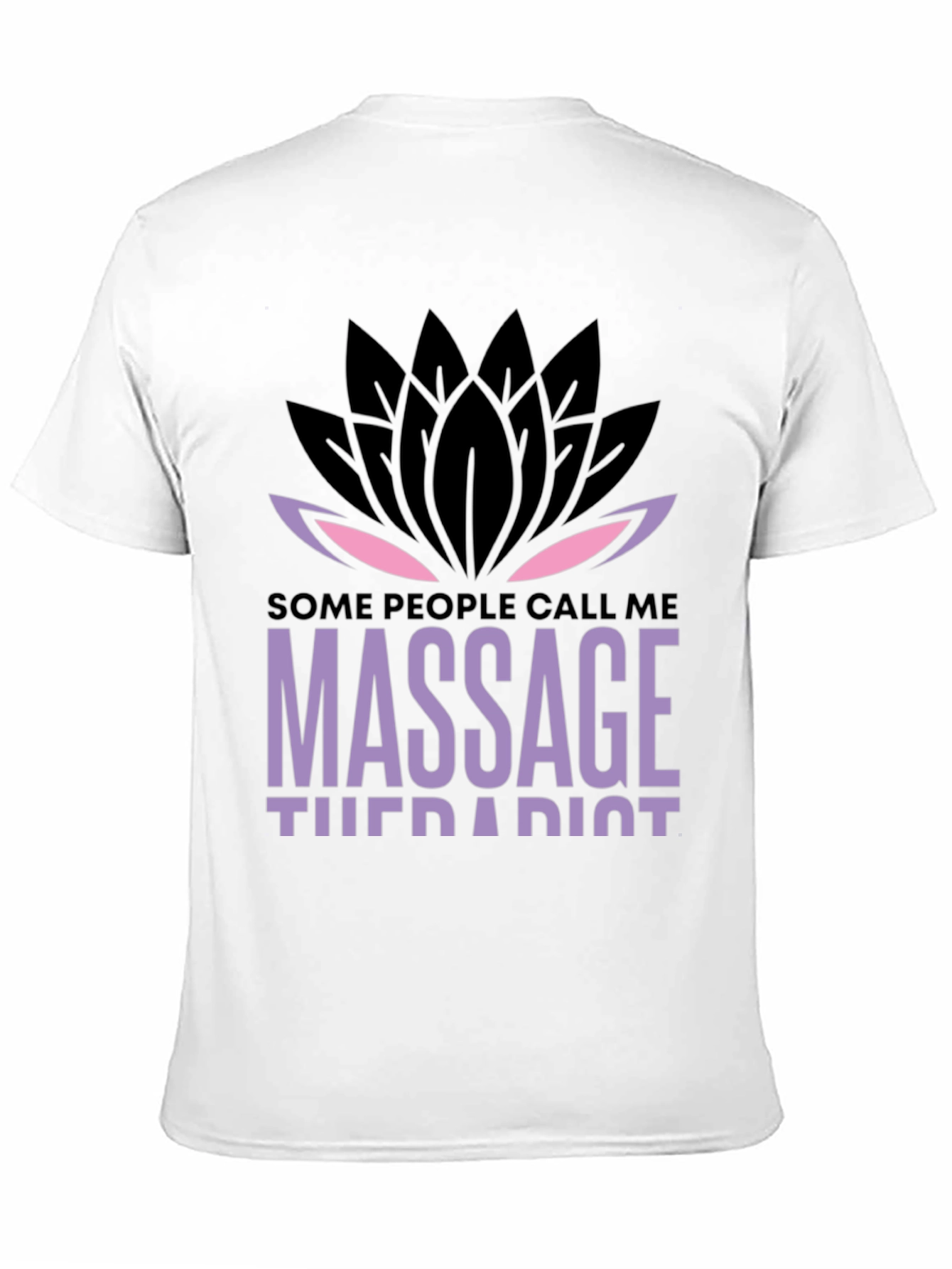 Black Massage Therapist Lotus Graphic T-Shirt - Unique Design view 11