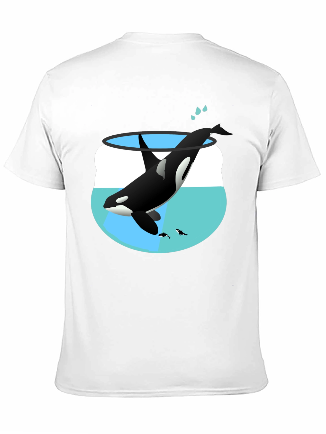 Black Orca in a Fishbowl Graphic T-Shirt view 11