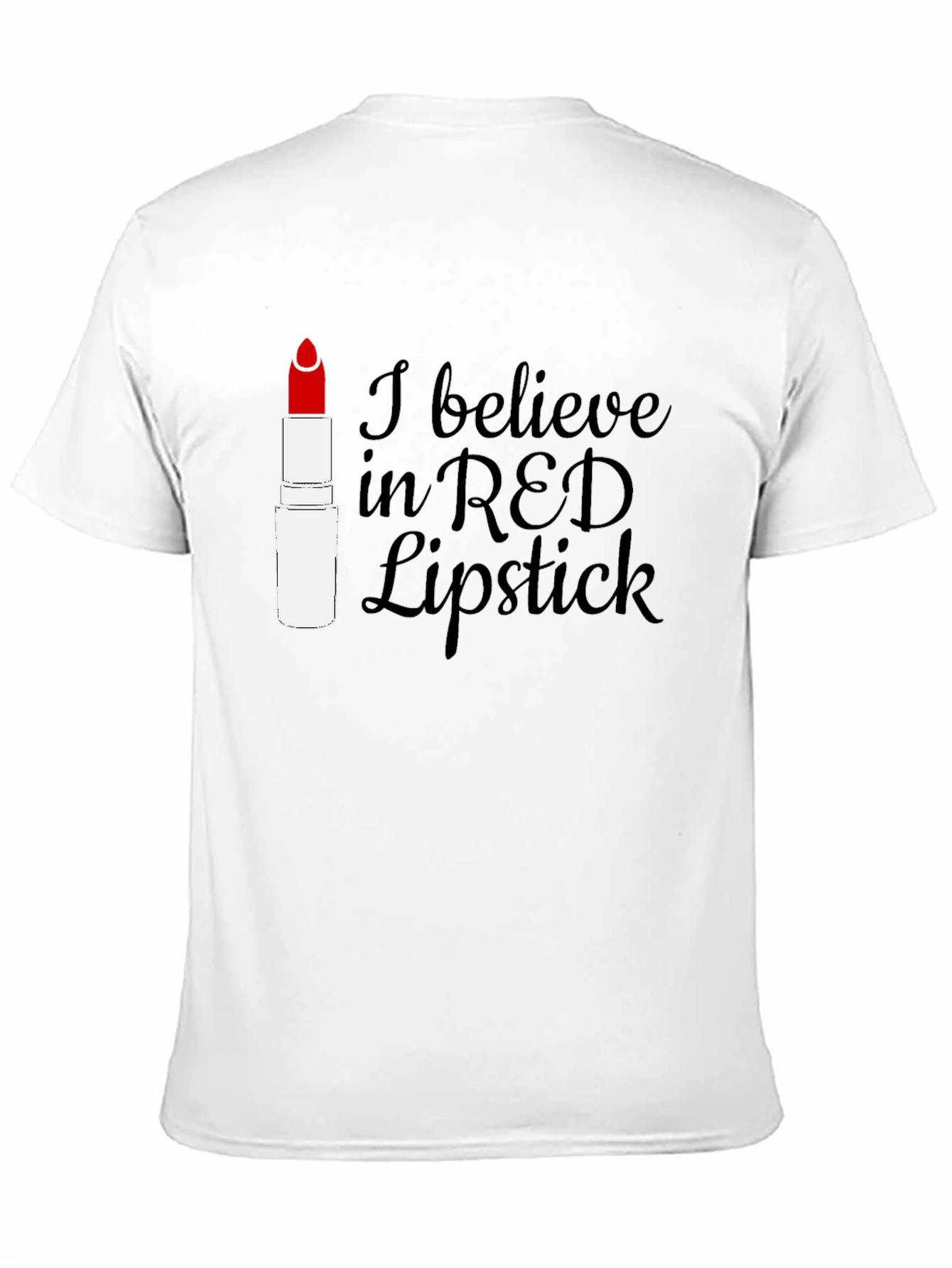 Black Red Lipstick Believer Tee - Stylish Graphic T-Shirt view 11