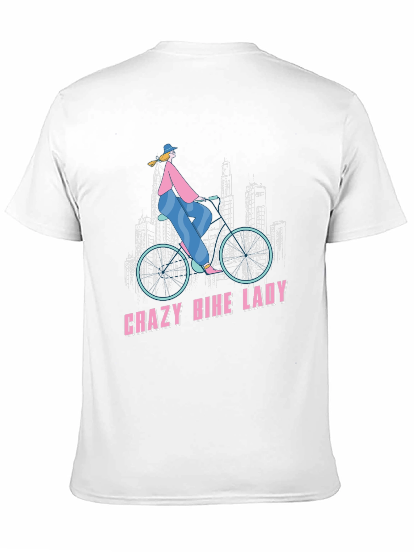 Black Crazy Bike Lady Graphic Tee - Black Cotton T-Shirt view 11