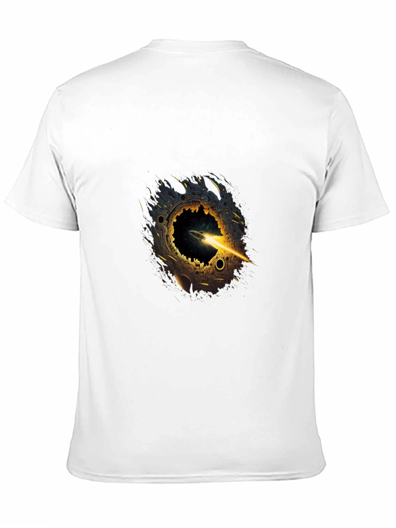 Black Black T-Shirt with Sci-Fi Portal Graphic view 11