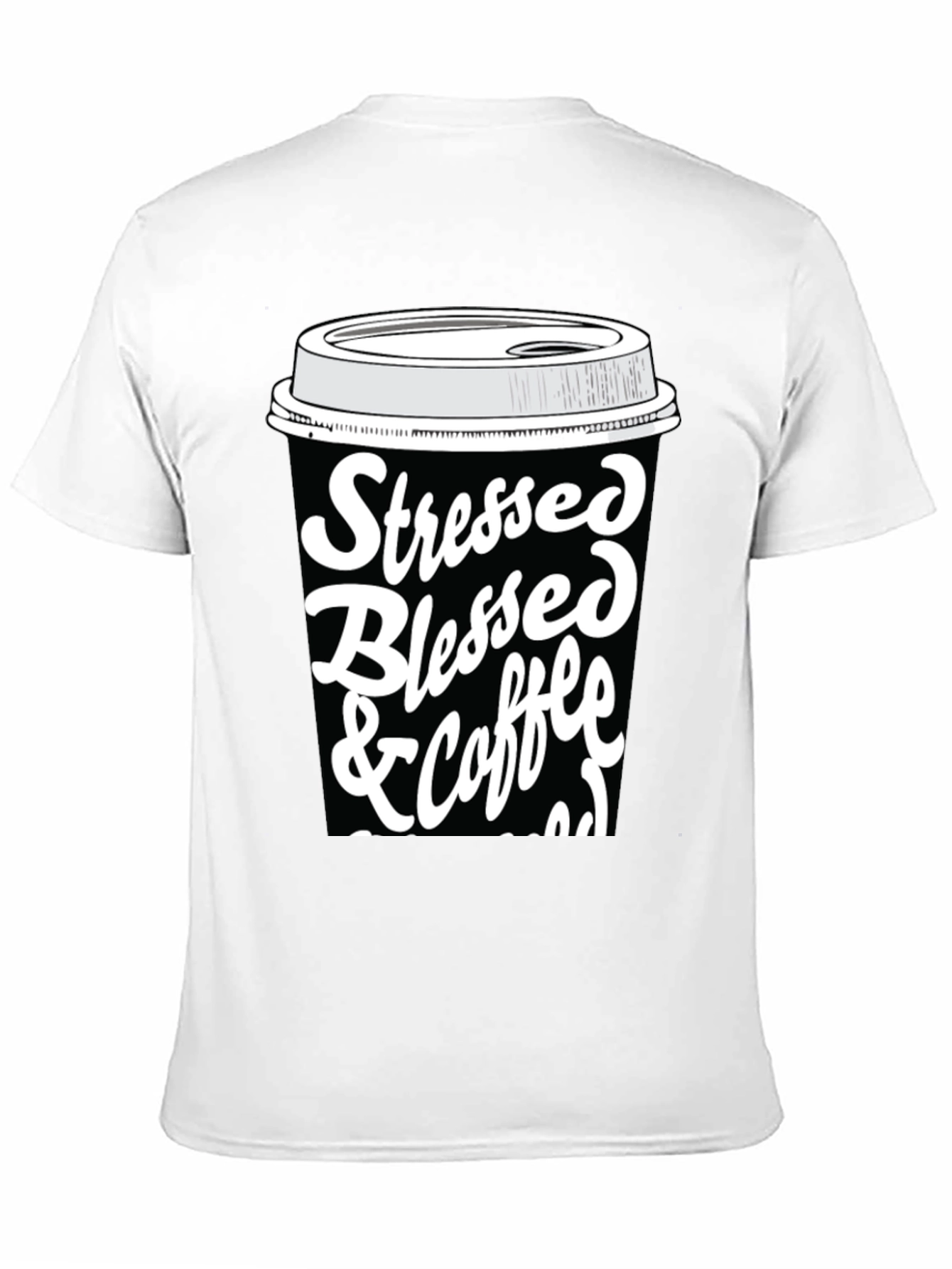 Black Stressed Blessed & Coffee Obsessed T-Shirt view 11