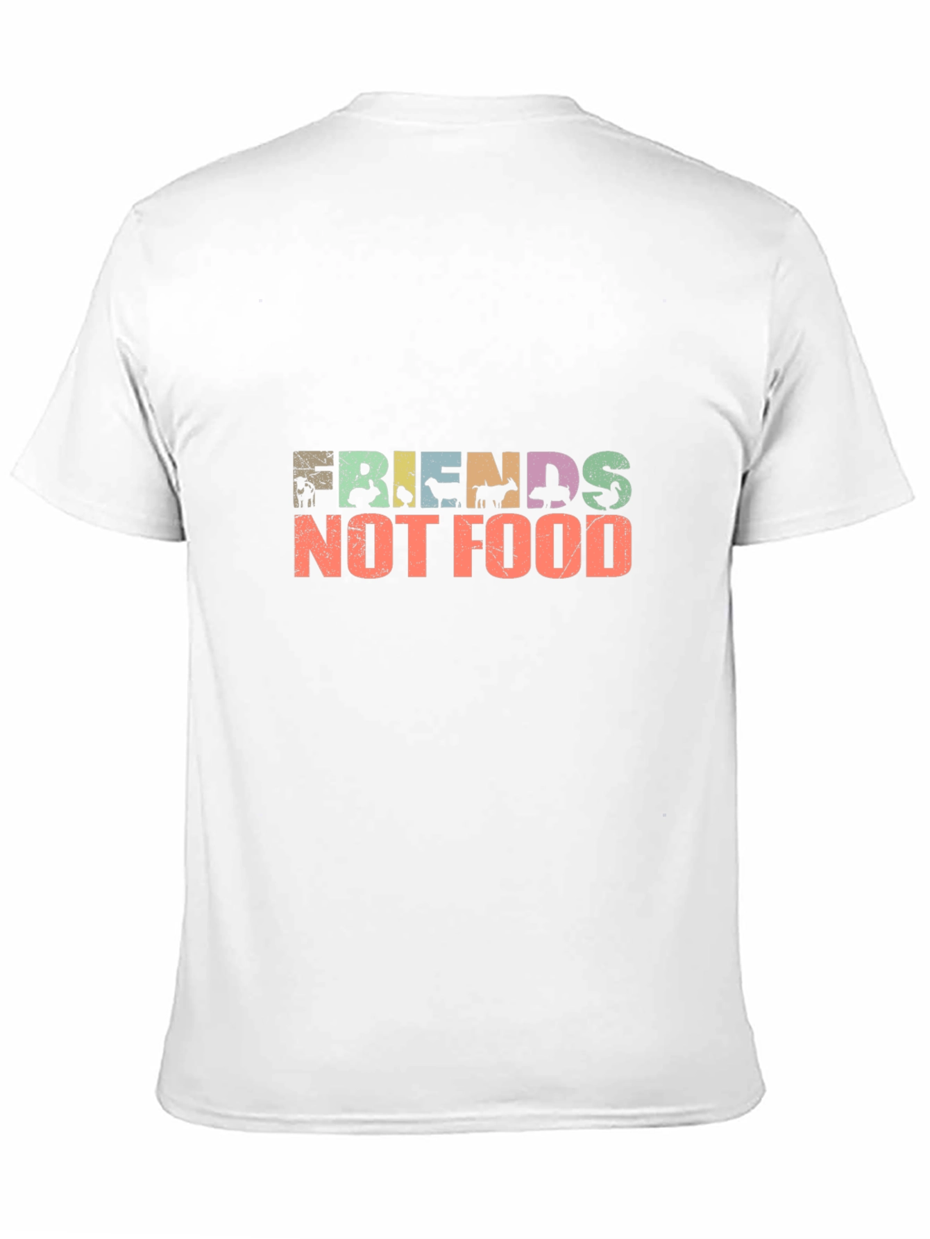 Black Friends Not Food T-Shirt Vegan Animal Lover view 11
