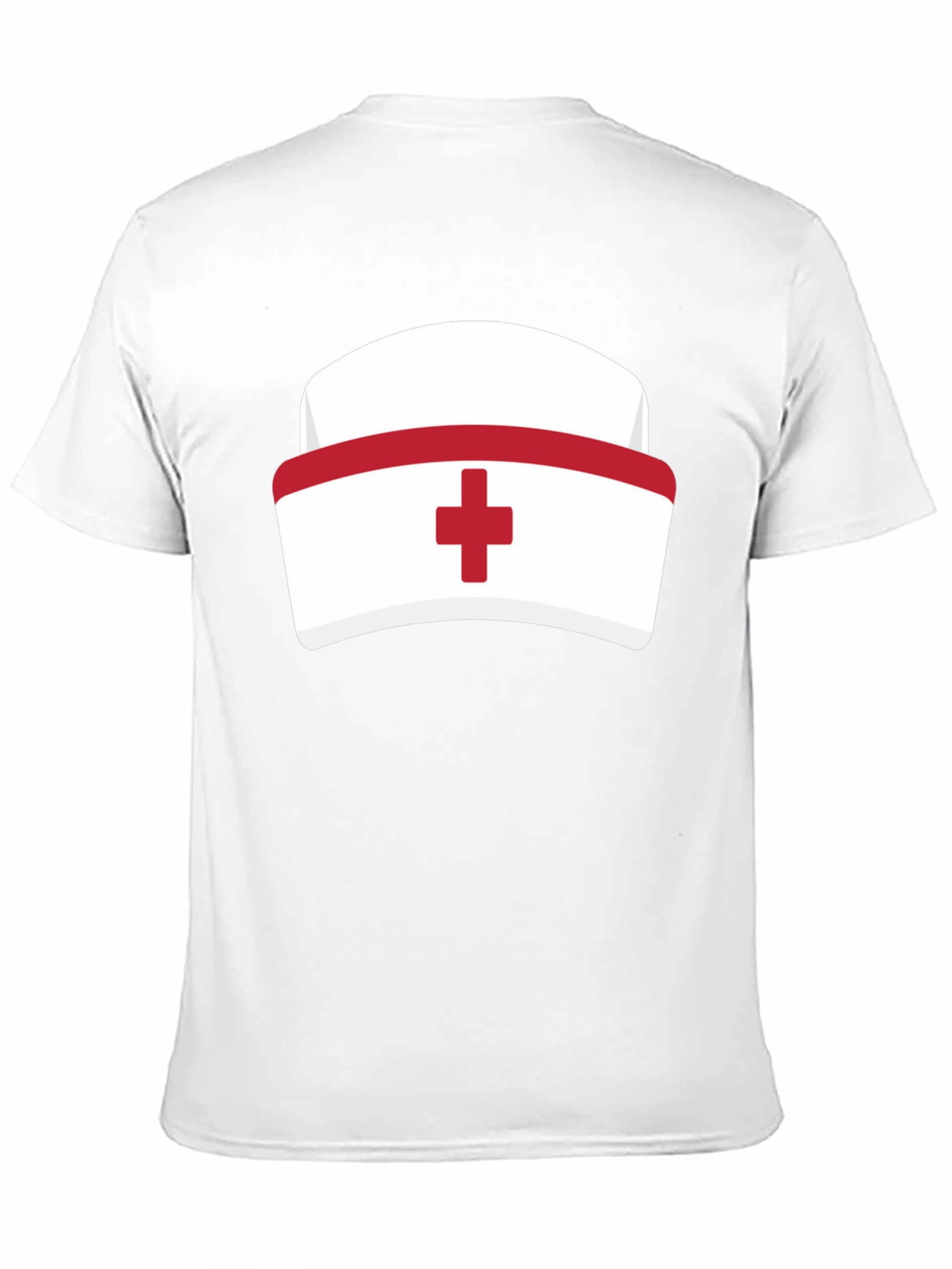 Black Nurse Hat Graphic T-Shirt - Black Cotton Tee view 11