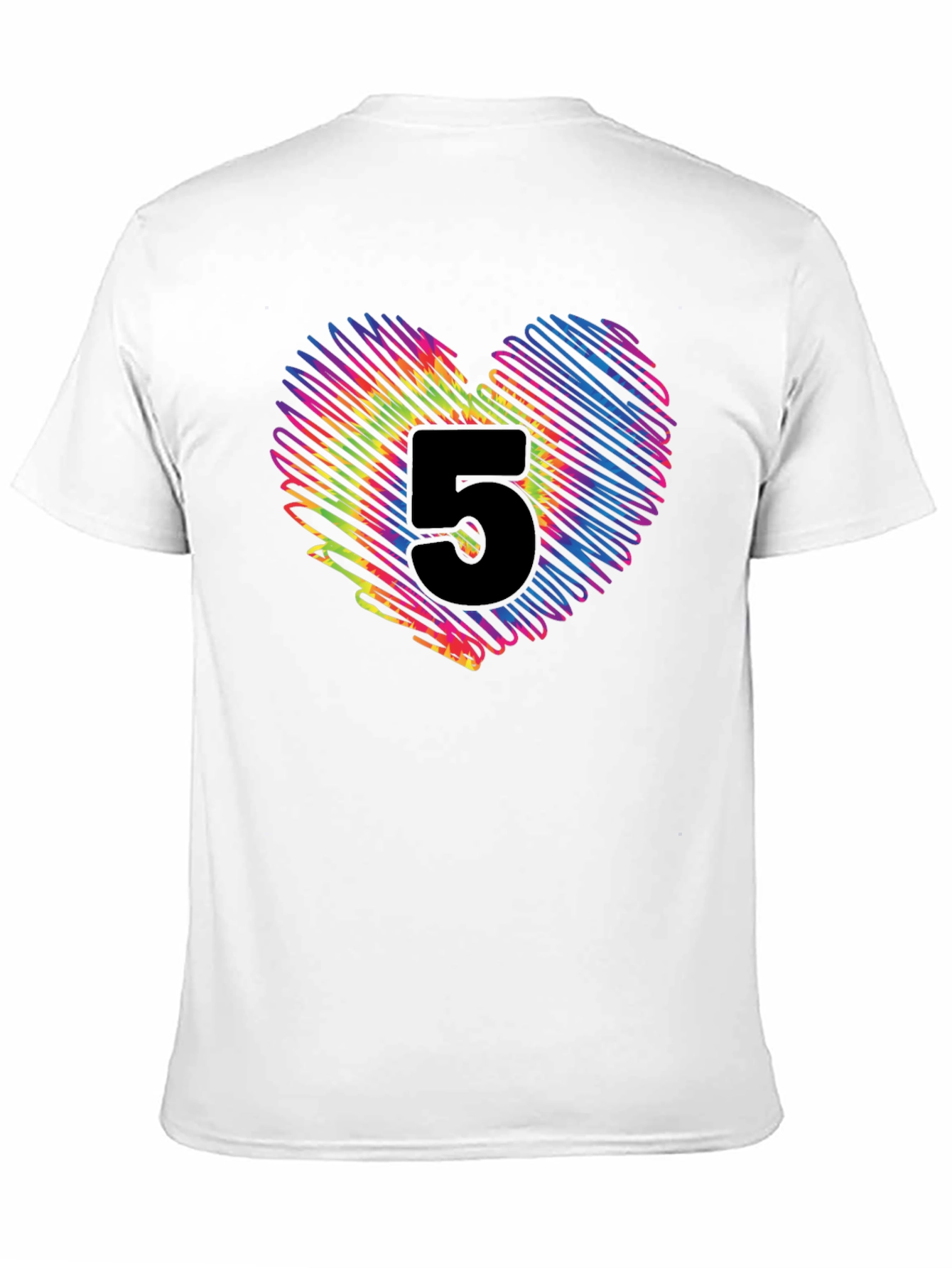 Black Number Five Heart Graphic T-Shirt view 11