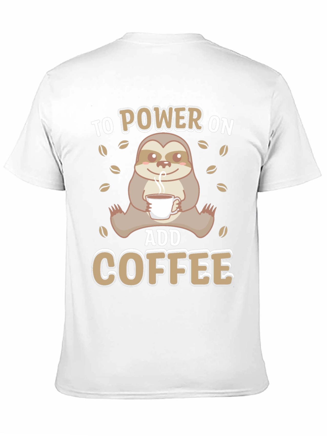 Black Sloth Coffee T-Shirt - Power On, Add Coffee! view 11