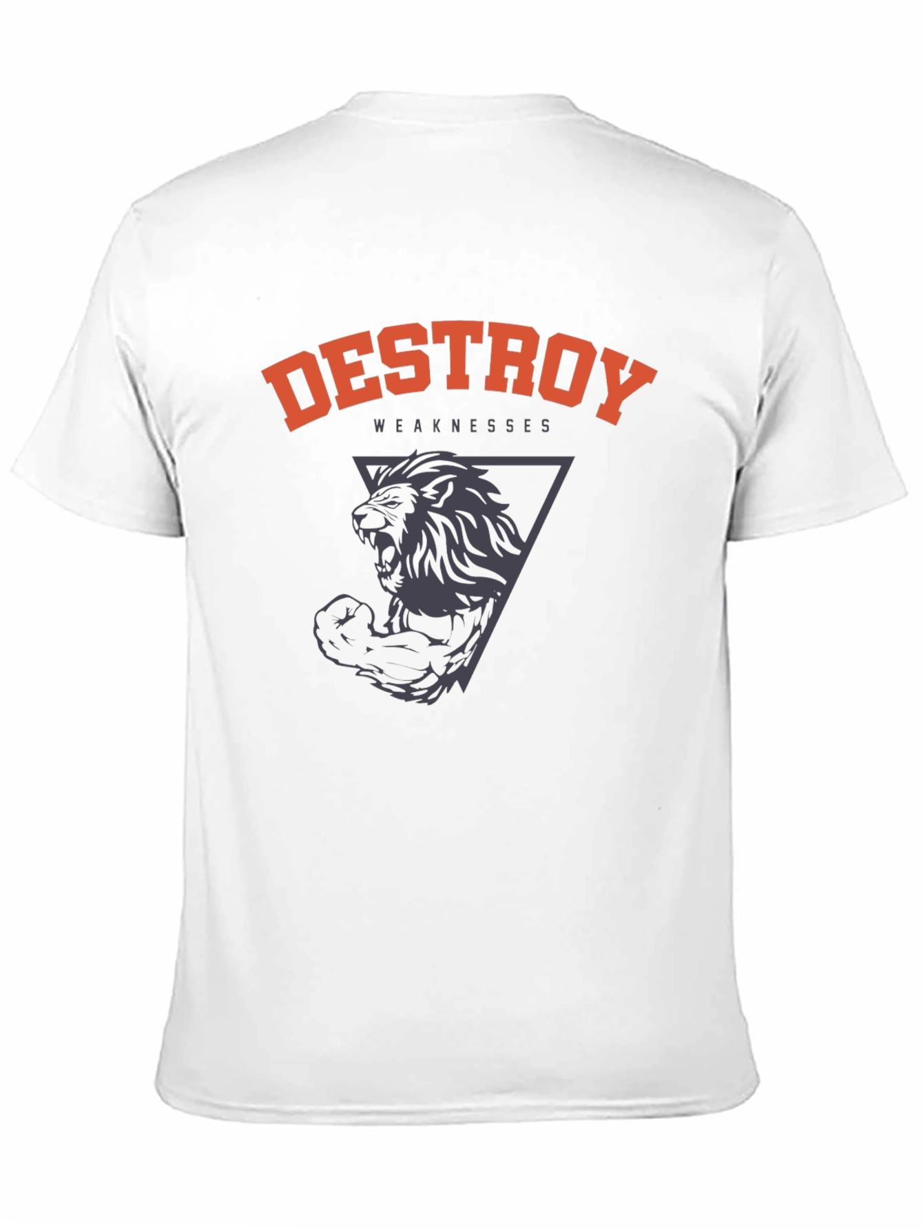 Black Destroy Weaknesses Lion Graphic T-Shirt - Black view 11