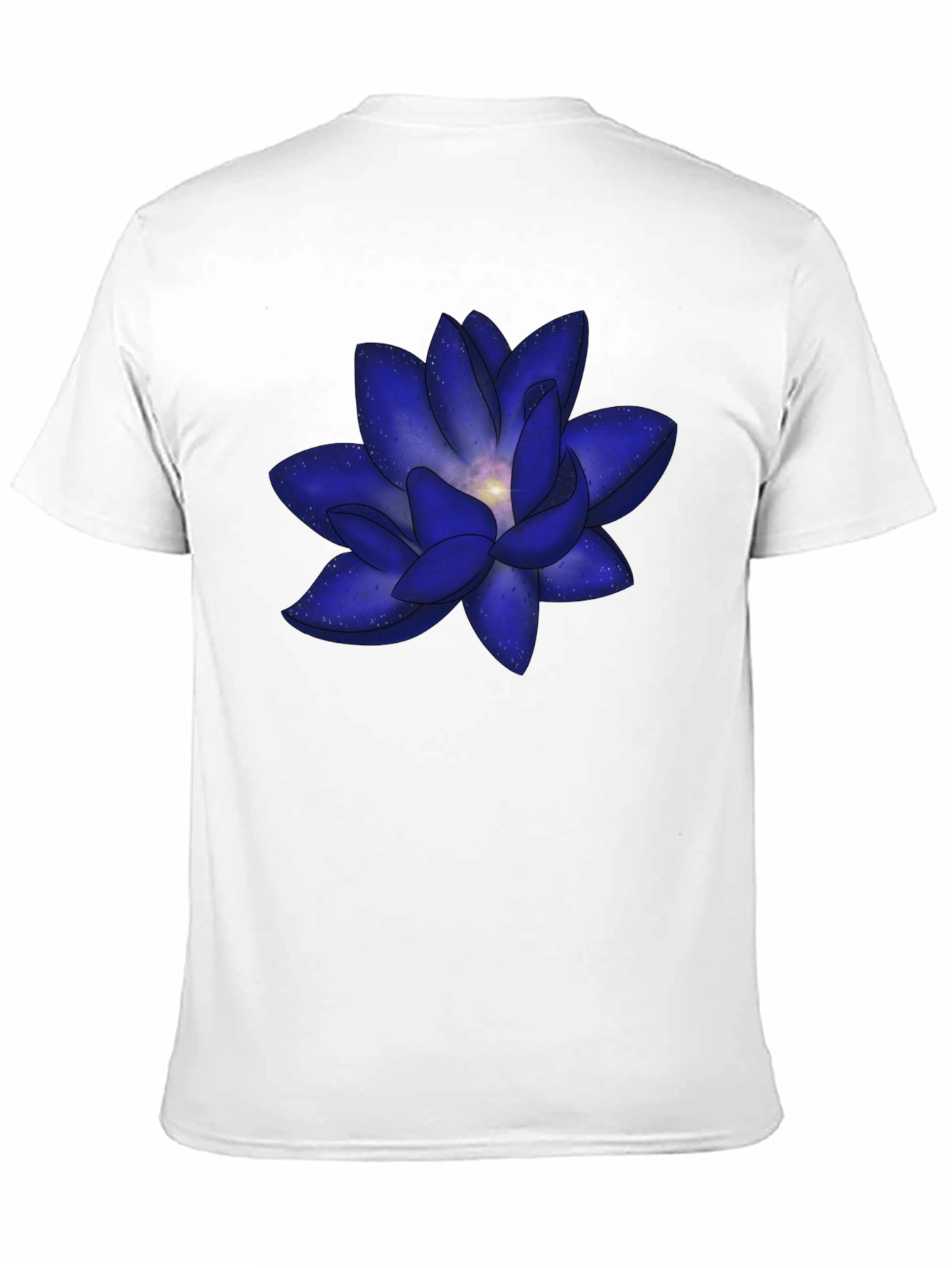Black Blue Space Lotus Graphic T-Shirt - Modern Design view 11