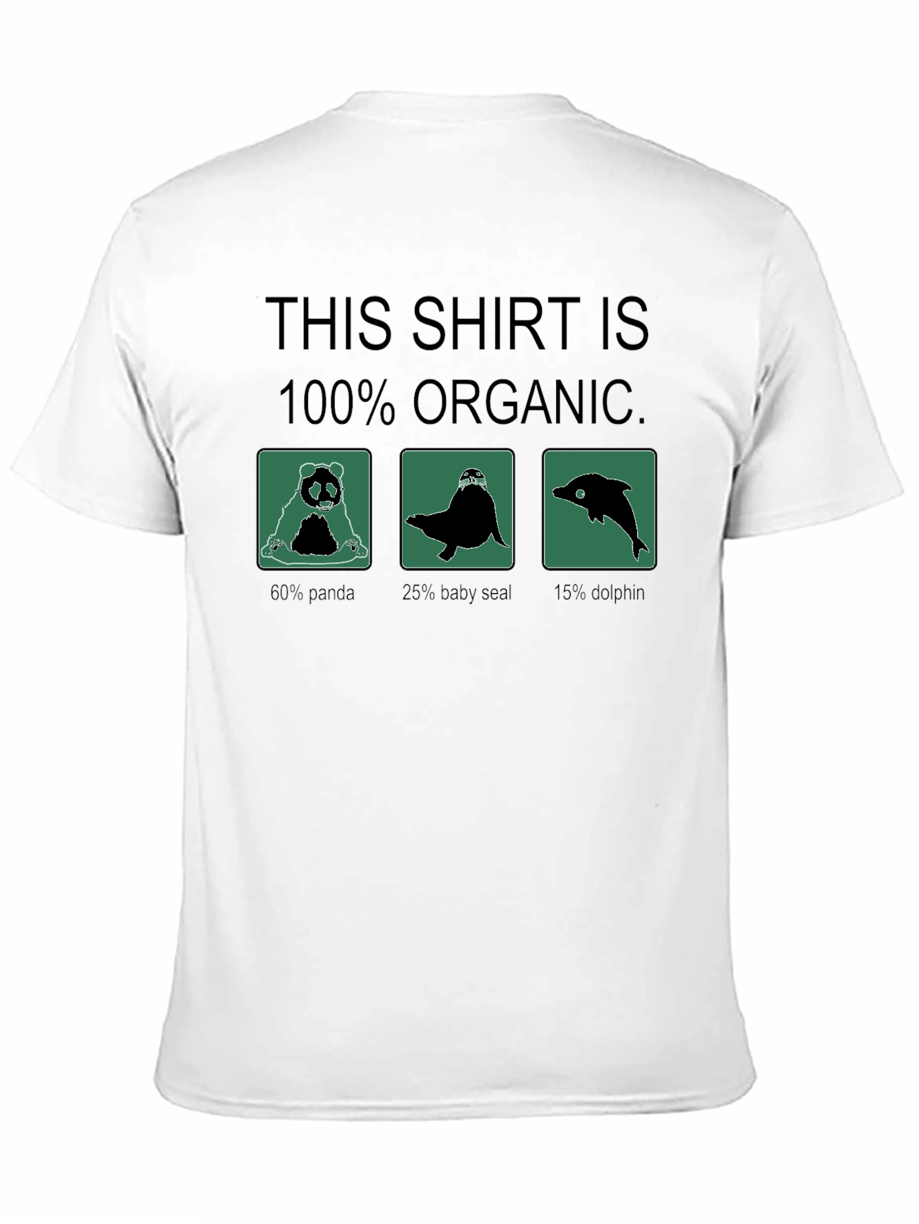 Black 100% Organic Funny Animal T-Shirt view 11