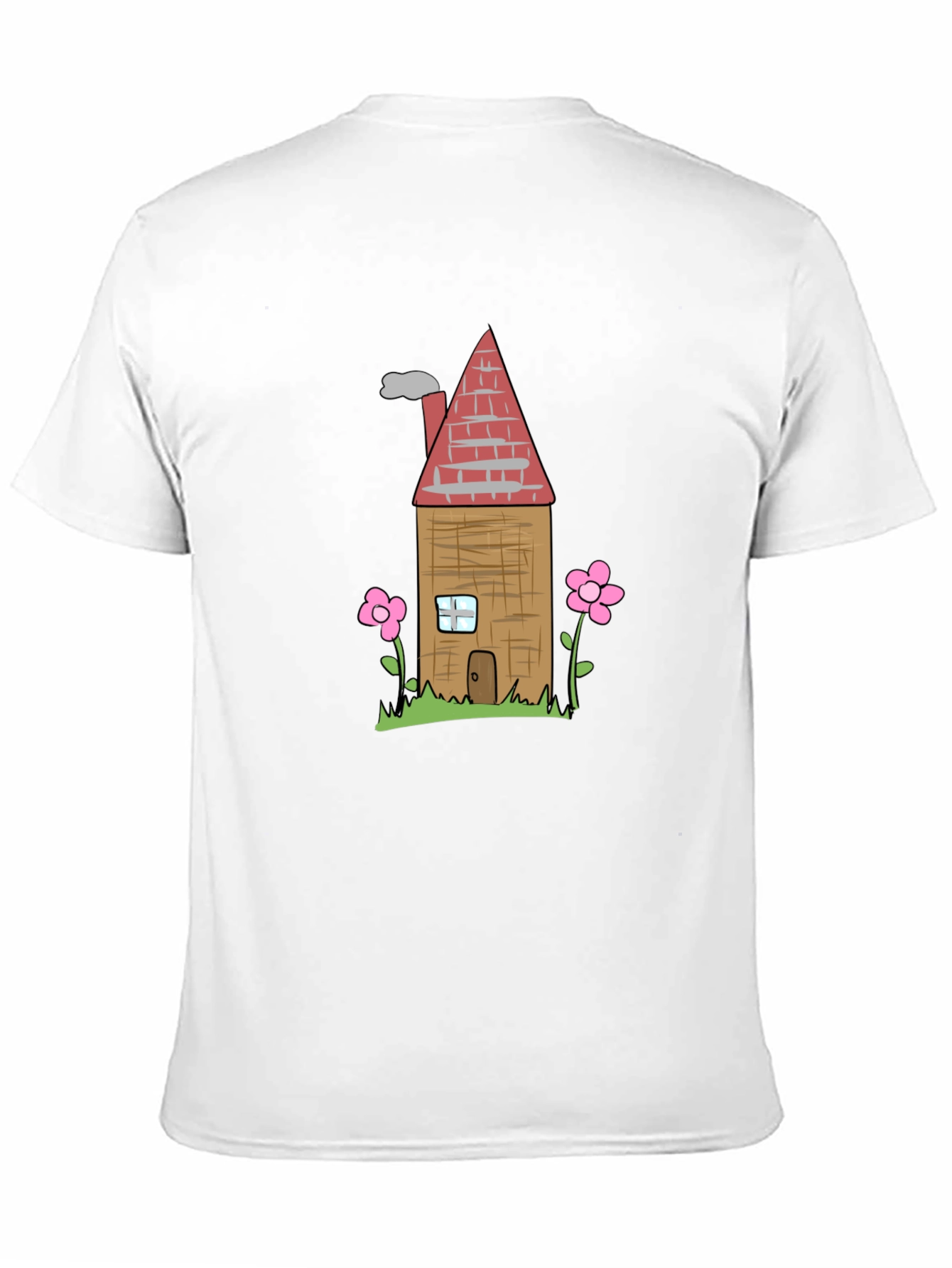 Black Cartoon House Graphic T-Shirt - Black view 11