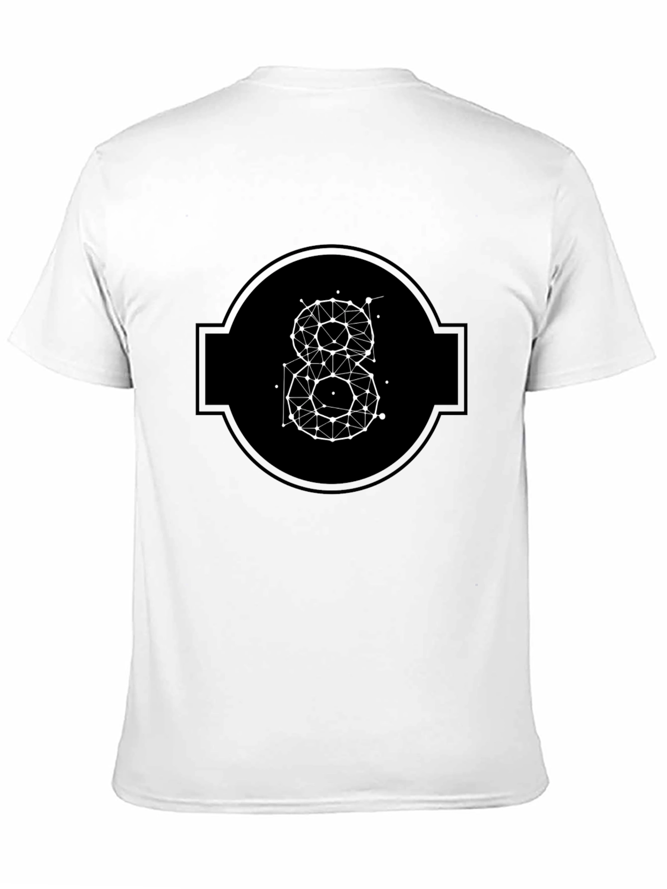 Black Geometric 8 Design T-Shirt view 11