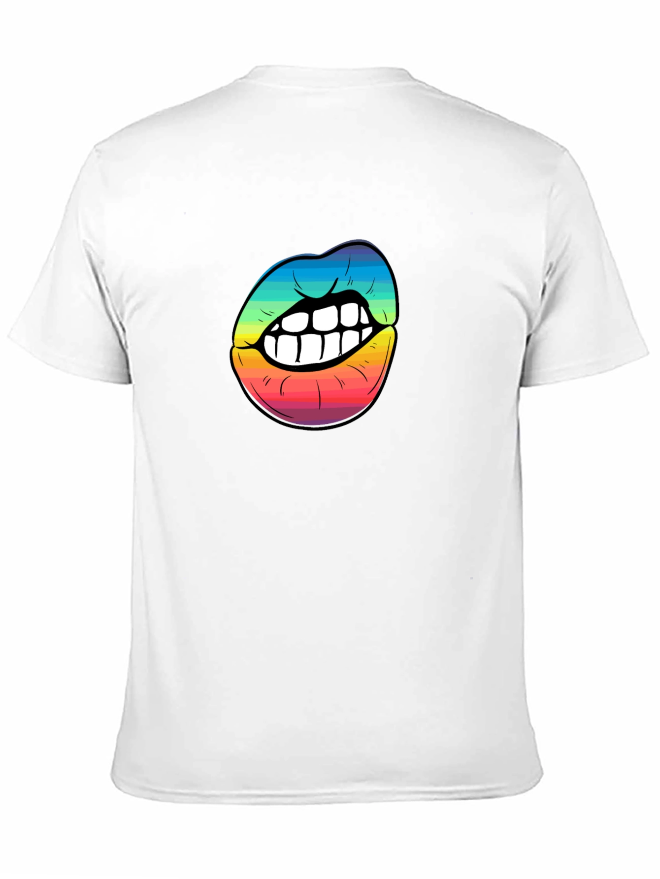 Black Rainbow Lips Graphic Black T-Shirt view 11