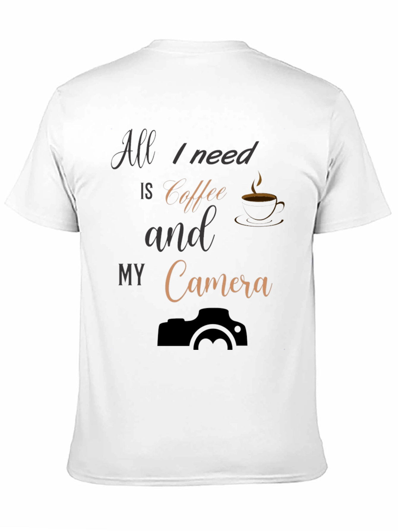 Black Coffee & Camera Black T-Shirt: Photography Lover Apparel view 11