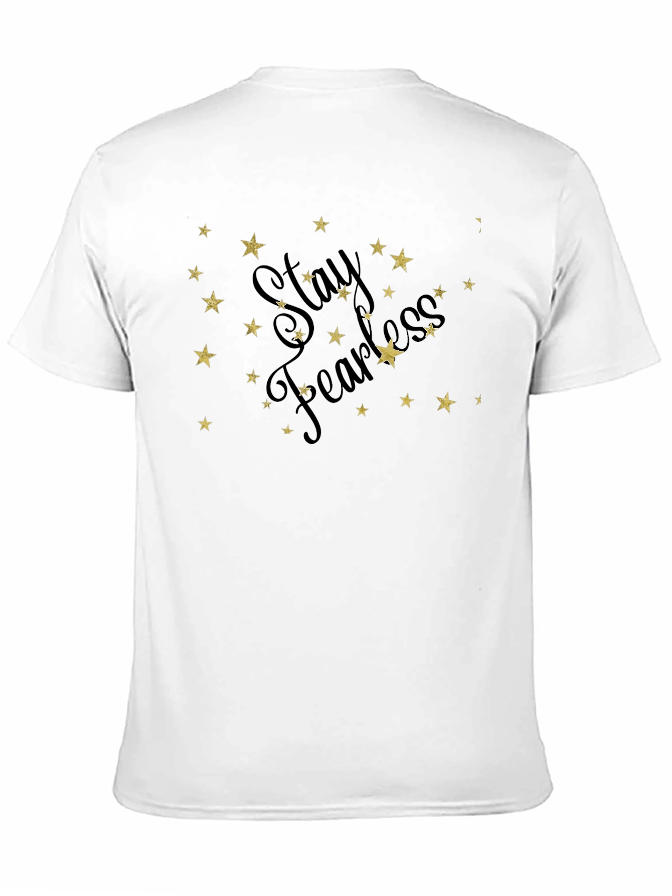 Black Stay Fearless Graphic Tee - Black Cotton Star Design view 11