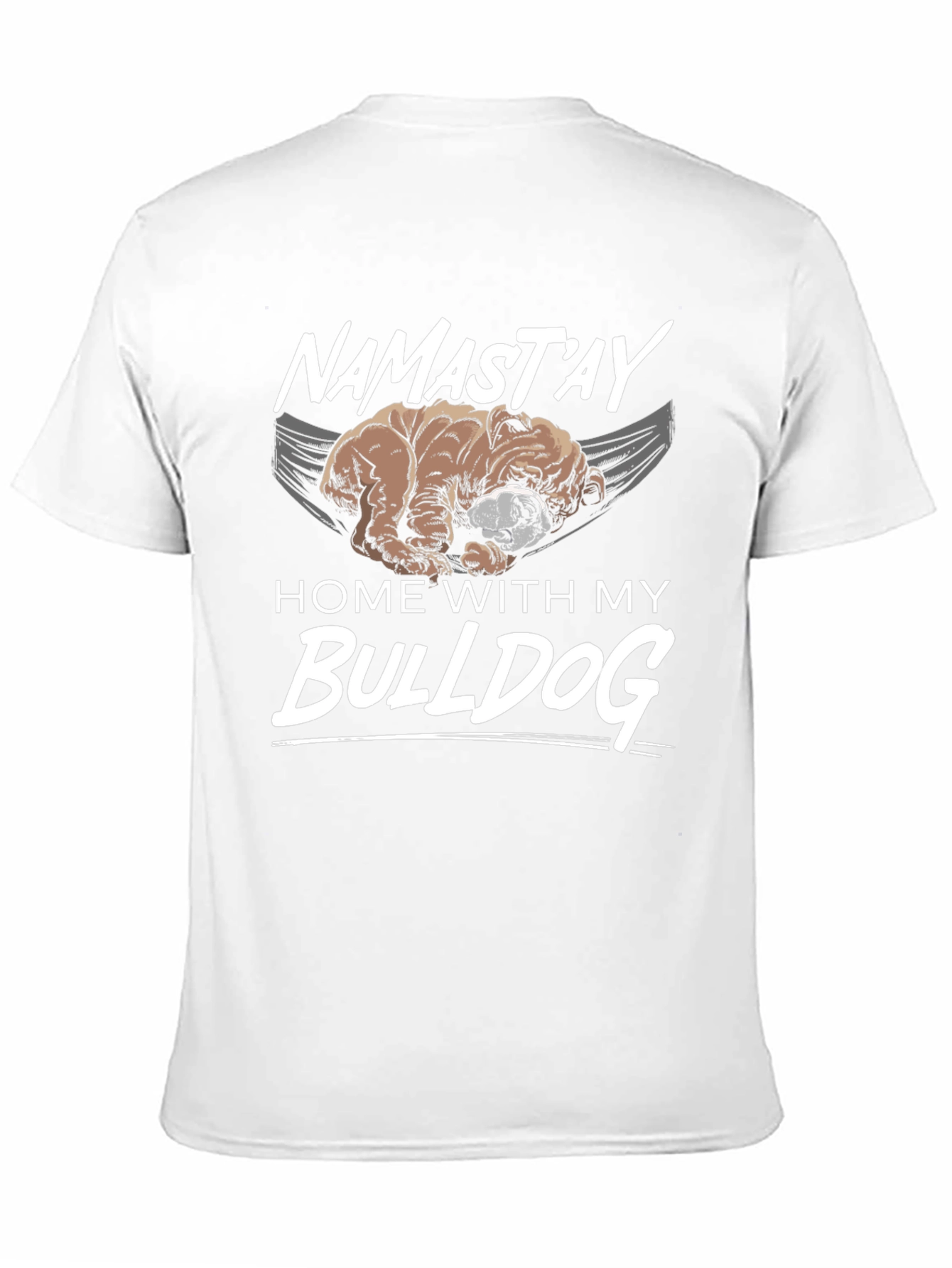 Black Namast'ay Home With My Bulldog Black T-Shirt view 11