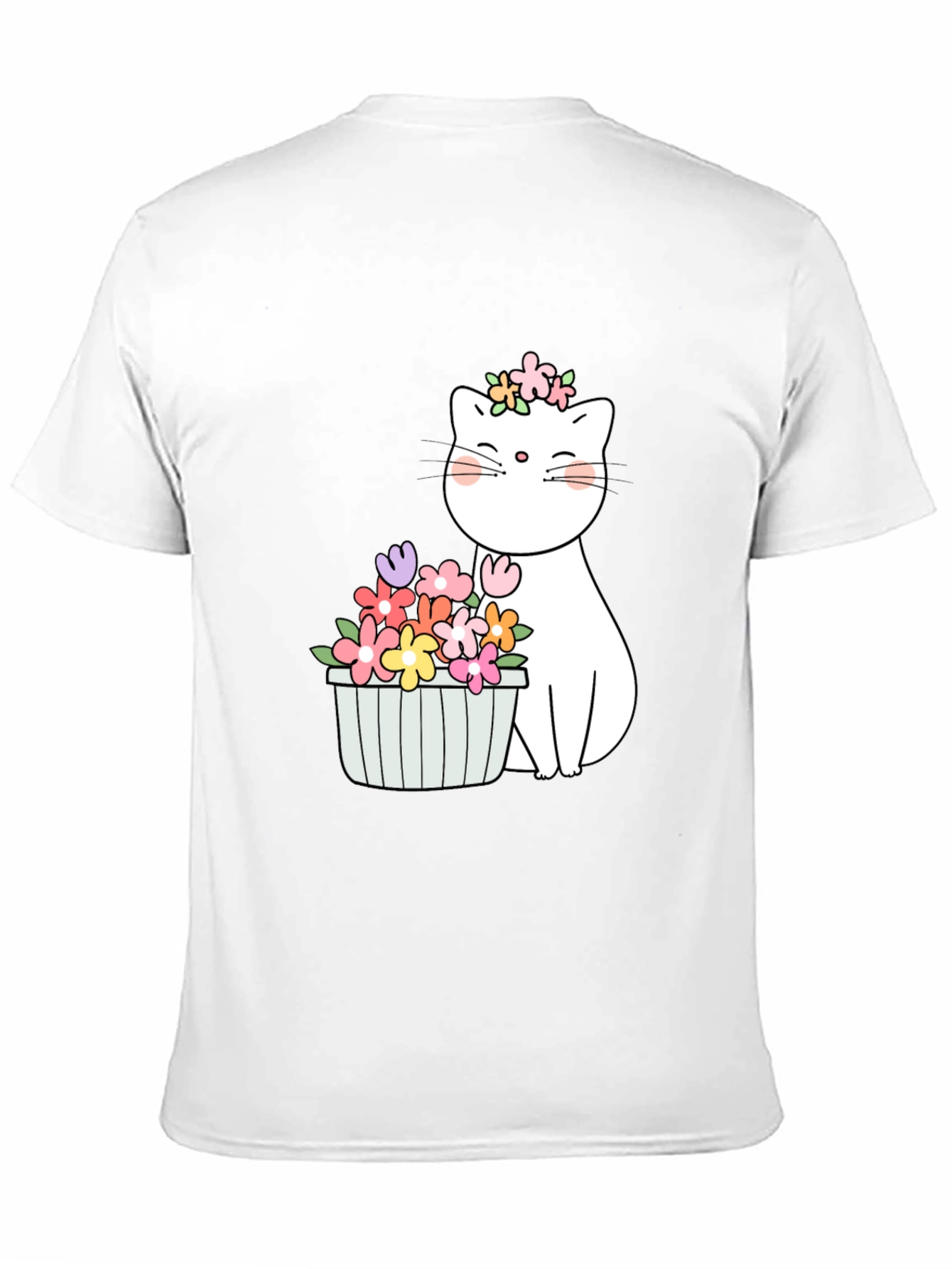 Black Floral Cat Graphic T-Shirt view 11