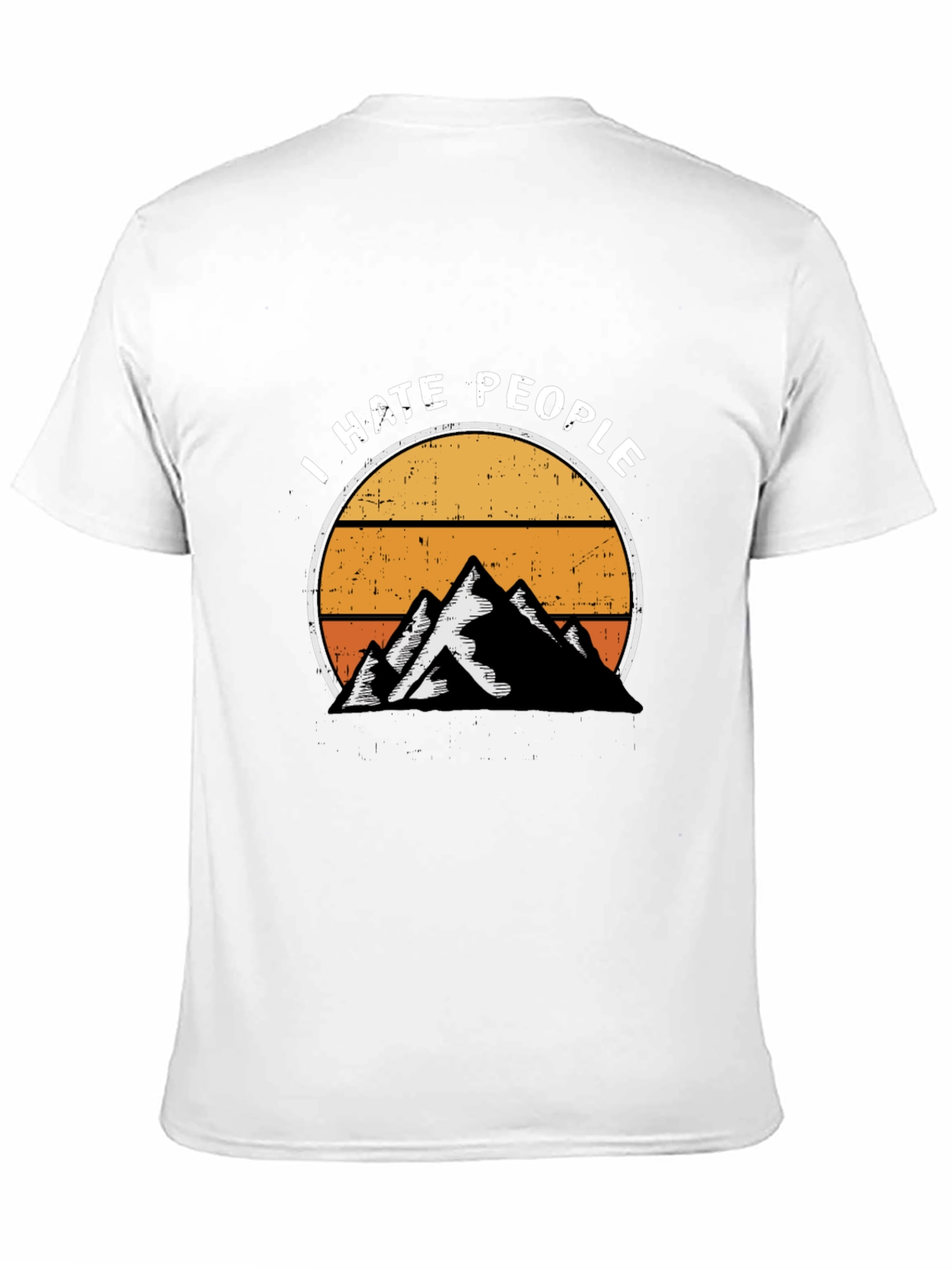 Black I Hate People Mountain Sunset Graphic Tee view 11