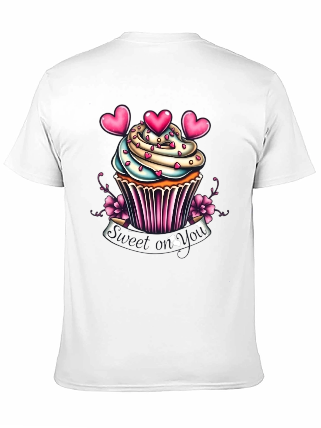 Black Sweet On You Cupcake Graphic T-Shirt view 11