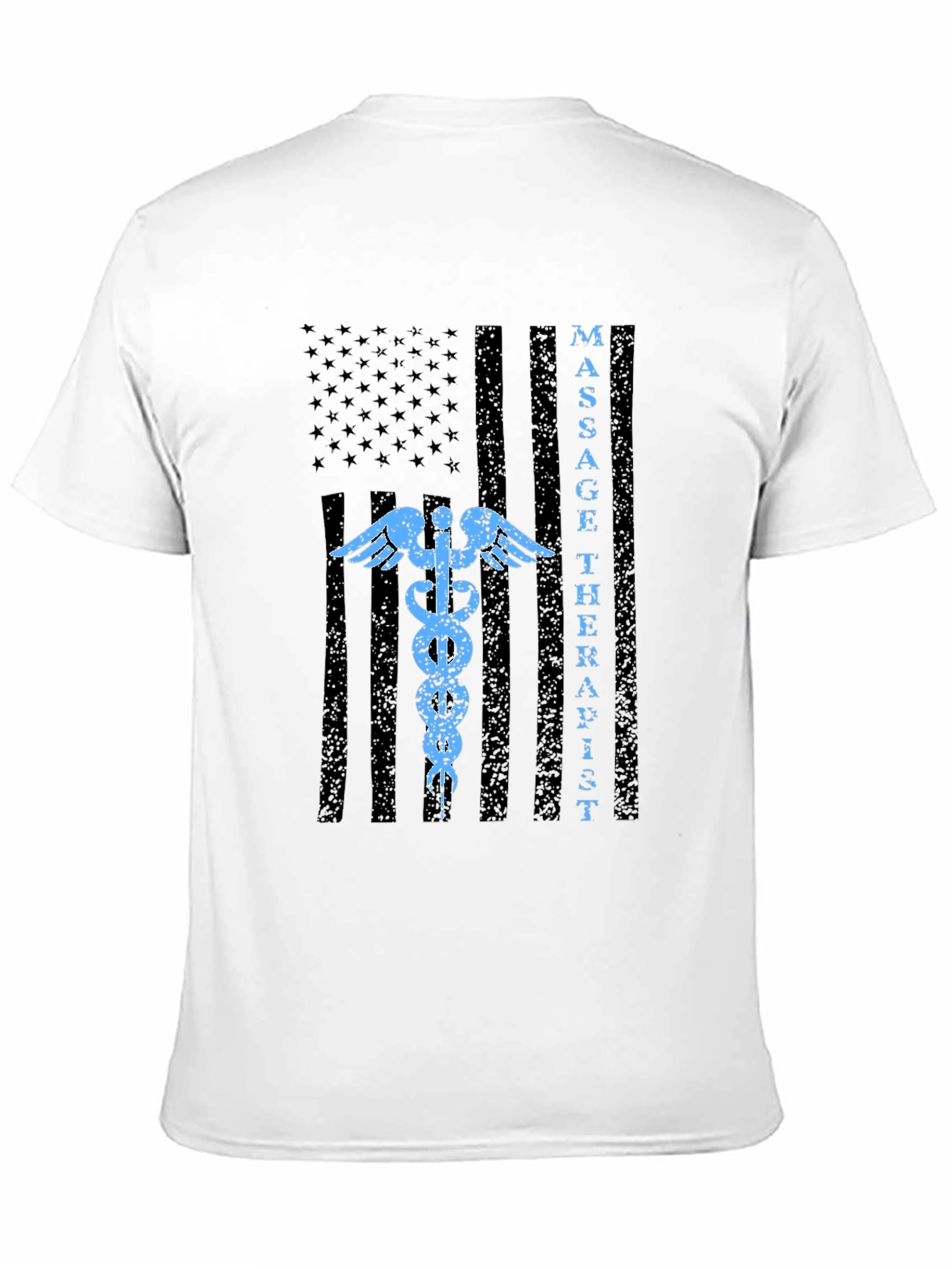 Black Massage Therapist American Flag T-Shirt view 11