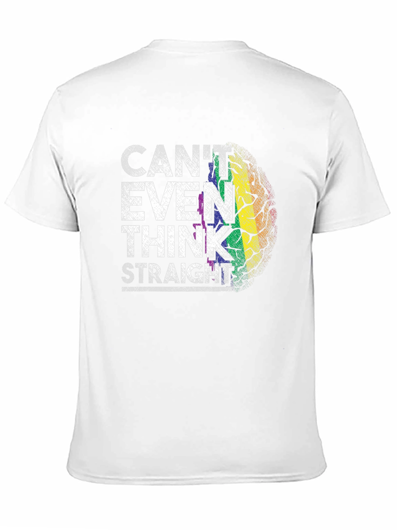 Black Can't Even Think Straight Rainbow Brain T-Shirt view 11