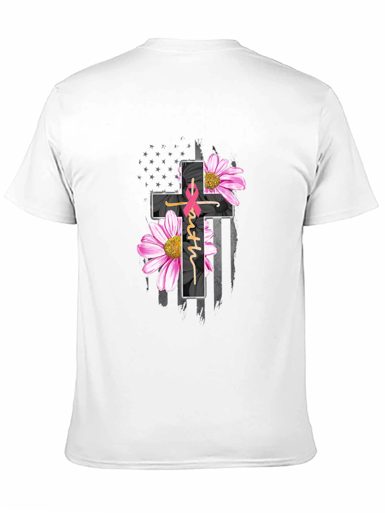 Black Faith Hope Love Breast Cancer Awareness T-Shirt view 11