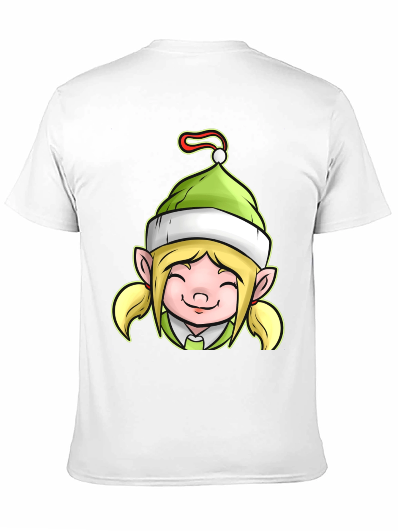 Black Festive Elf Girl Graphic Tee view 11