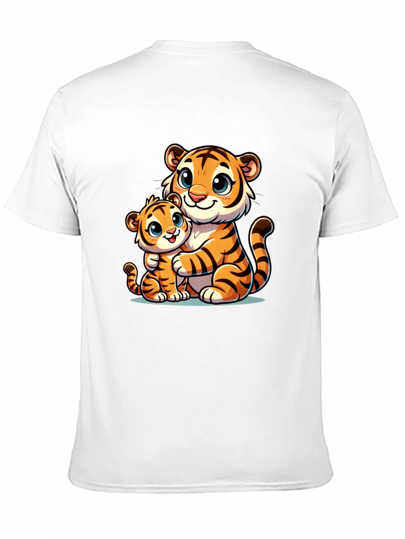 Black Cute Tiger Family Black T-Shirt view 11