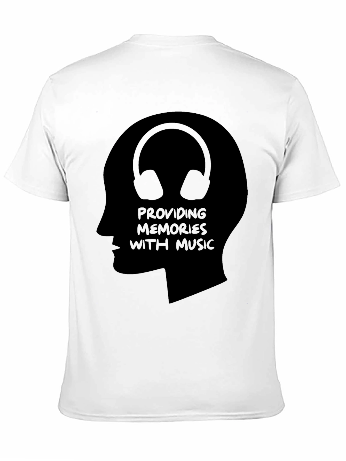 Black Music Memory T-Shirt - Unique Headphone Design view 11